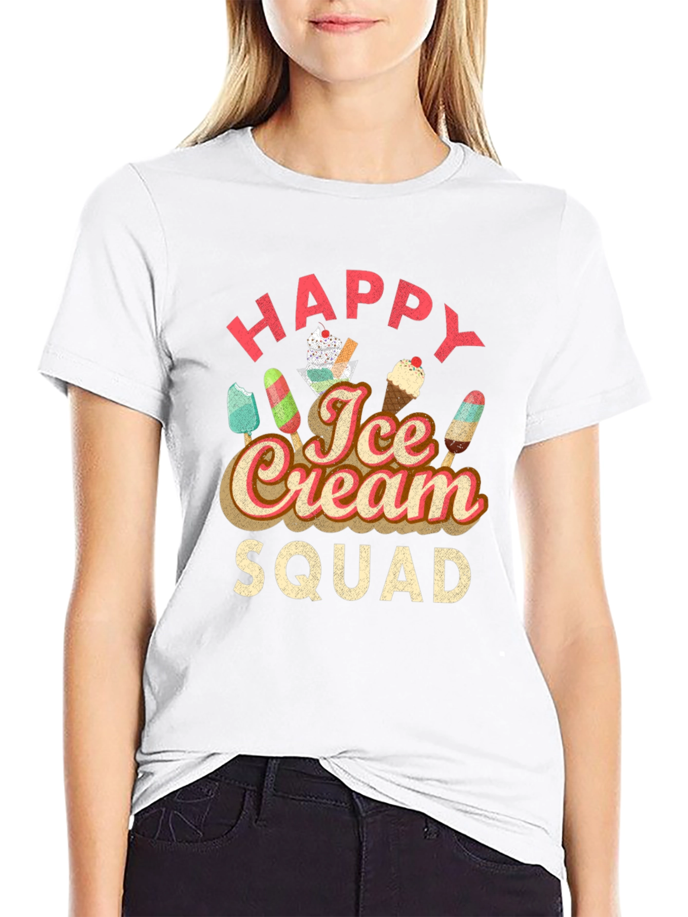 Happy Ice Cream Squad Graphic T-Shirt