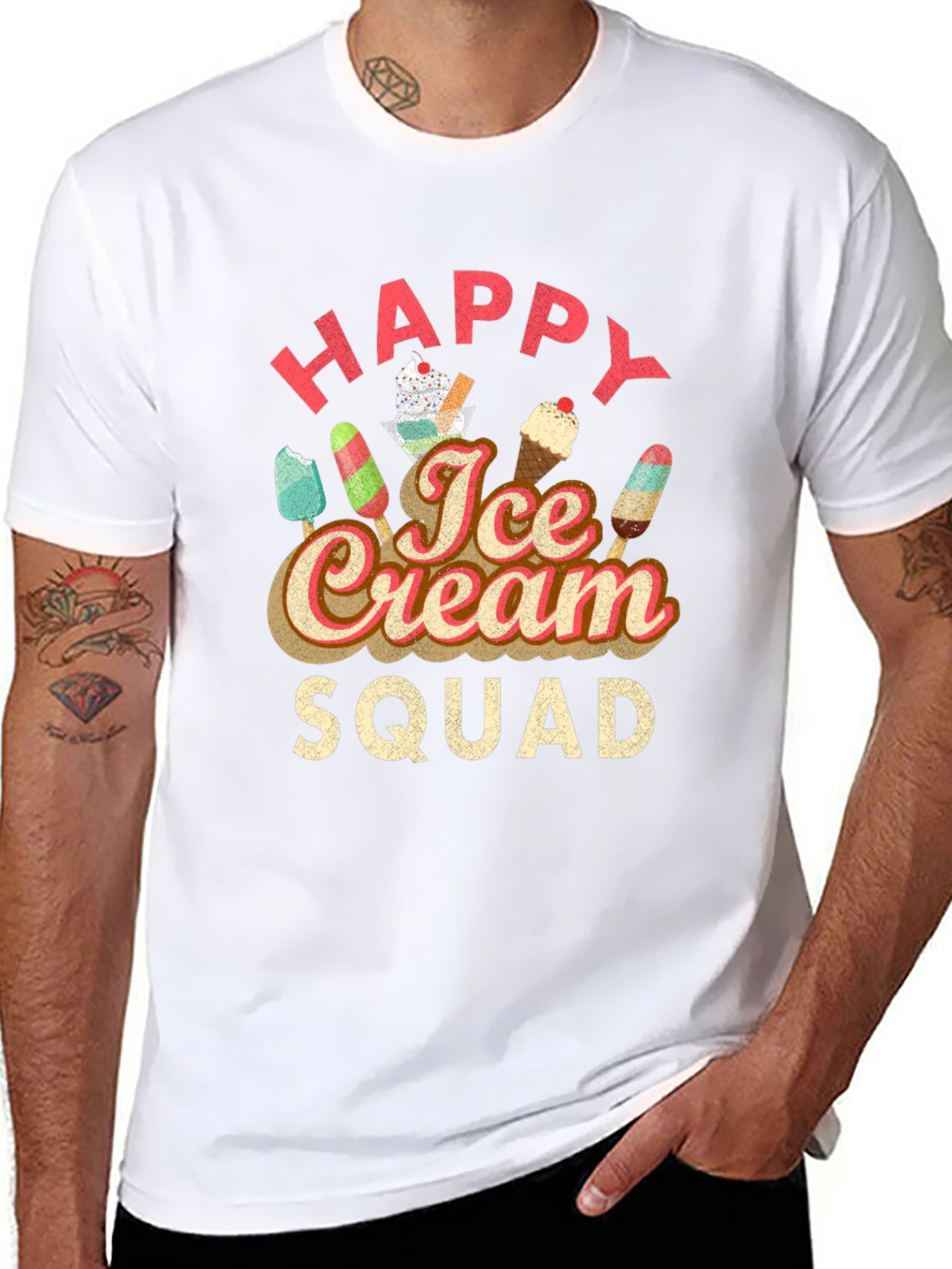 Happy Ice Cream Squad Graphic T-Shirt