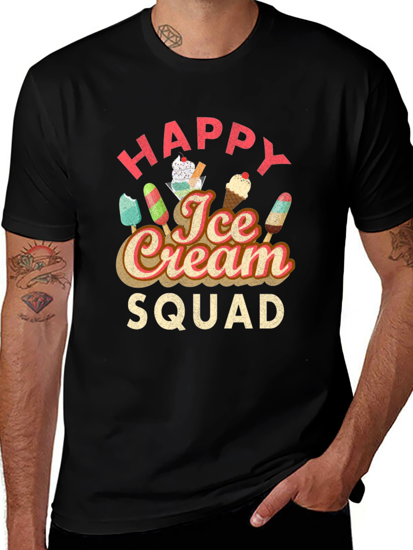 Happy Ice Cream Squad Graphic T-Shirt