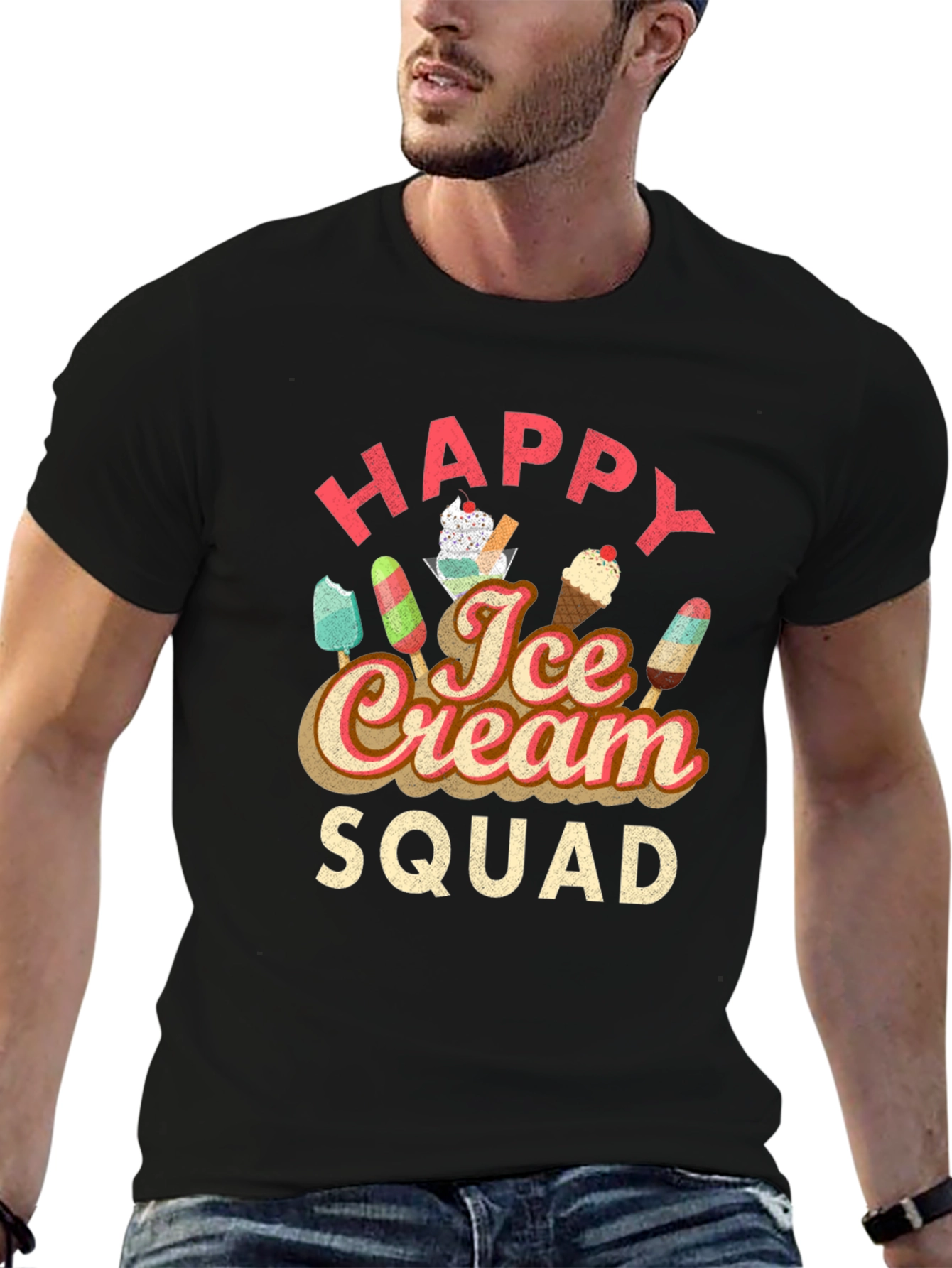 Happy Ice Cream Squad Graphic T-Shirt
