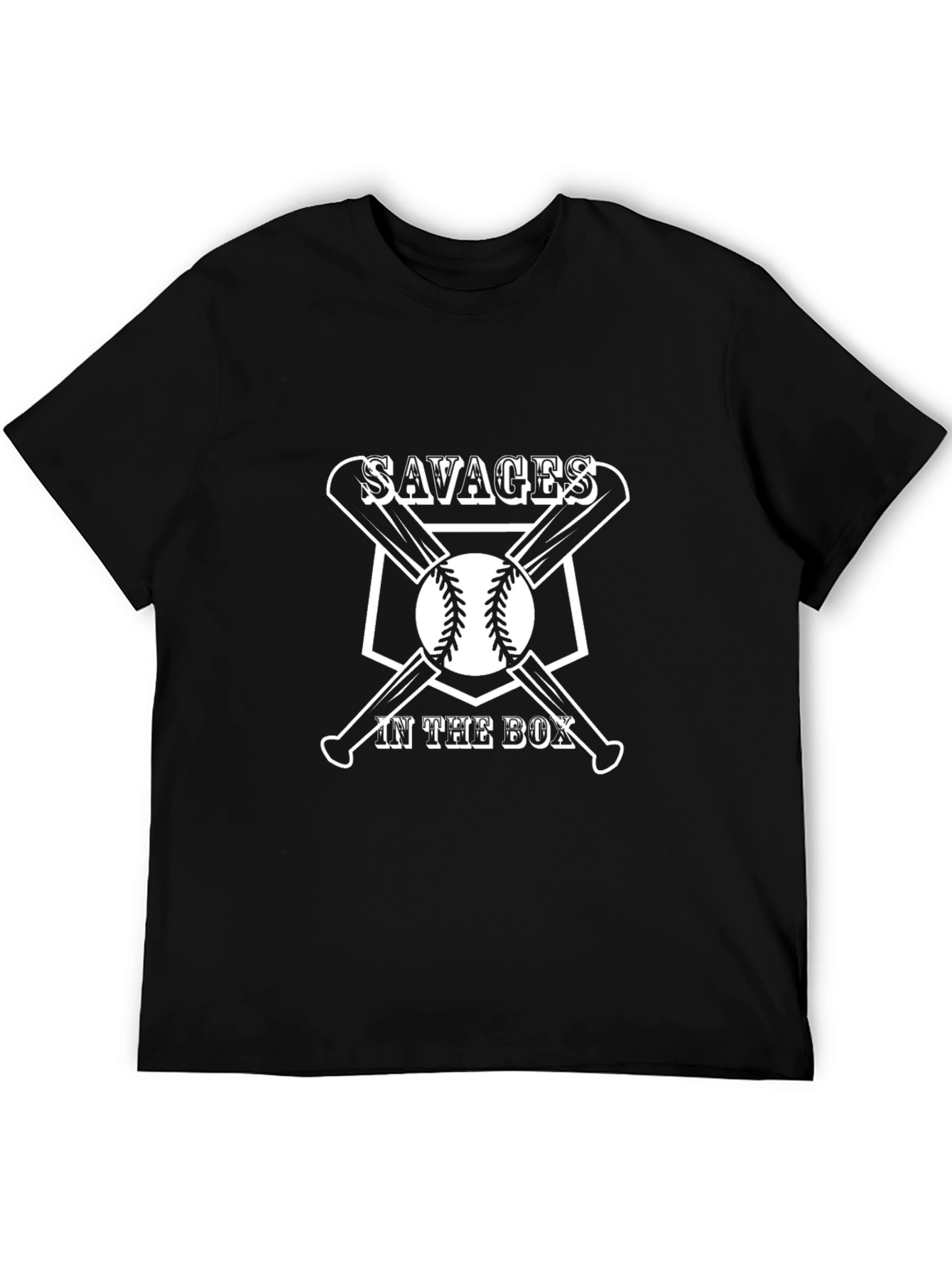 Savages in the Box Baseball Graphic T-Shirt