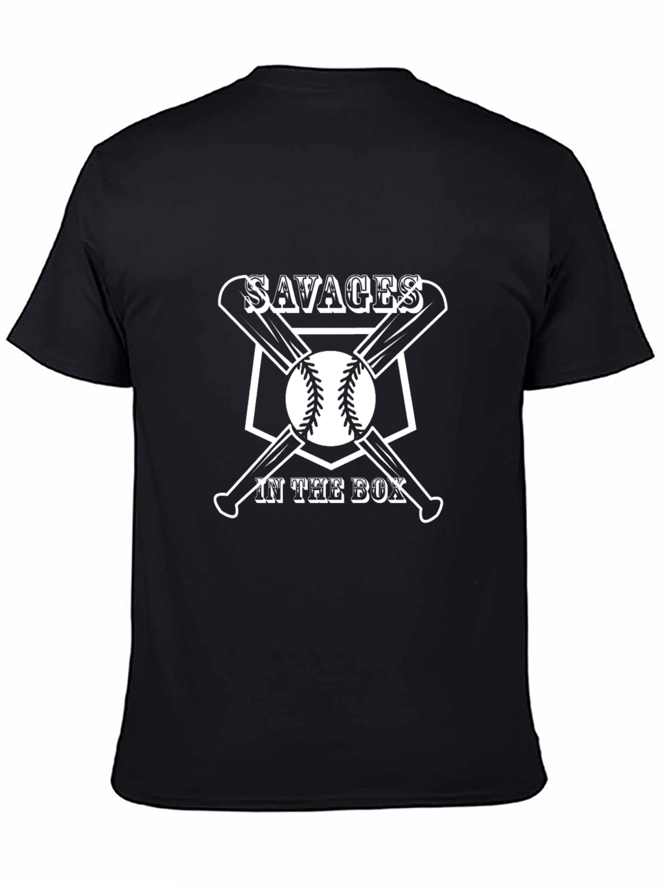 Savages in the Box Baseball Graphic T-Shirt