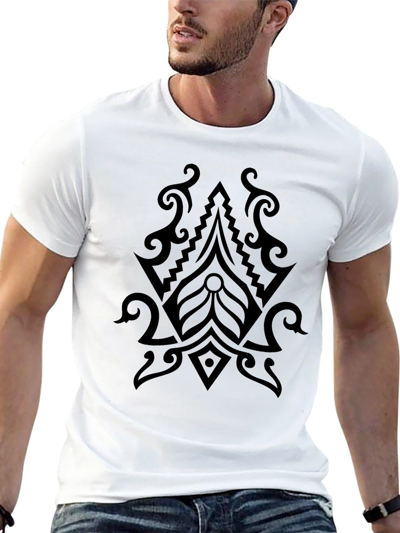 Tribal Graphic Black Tee - Mens Fashion