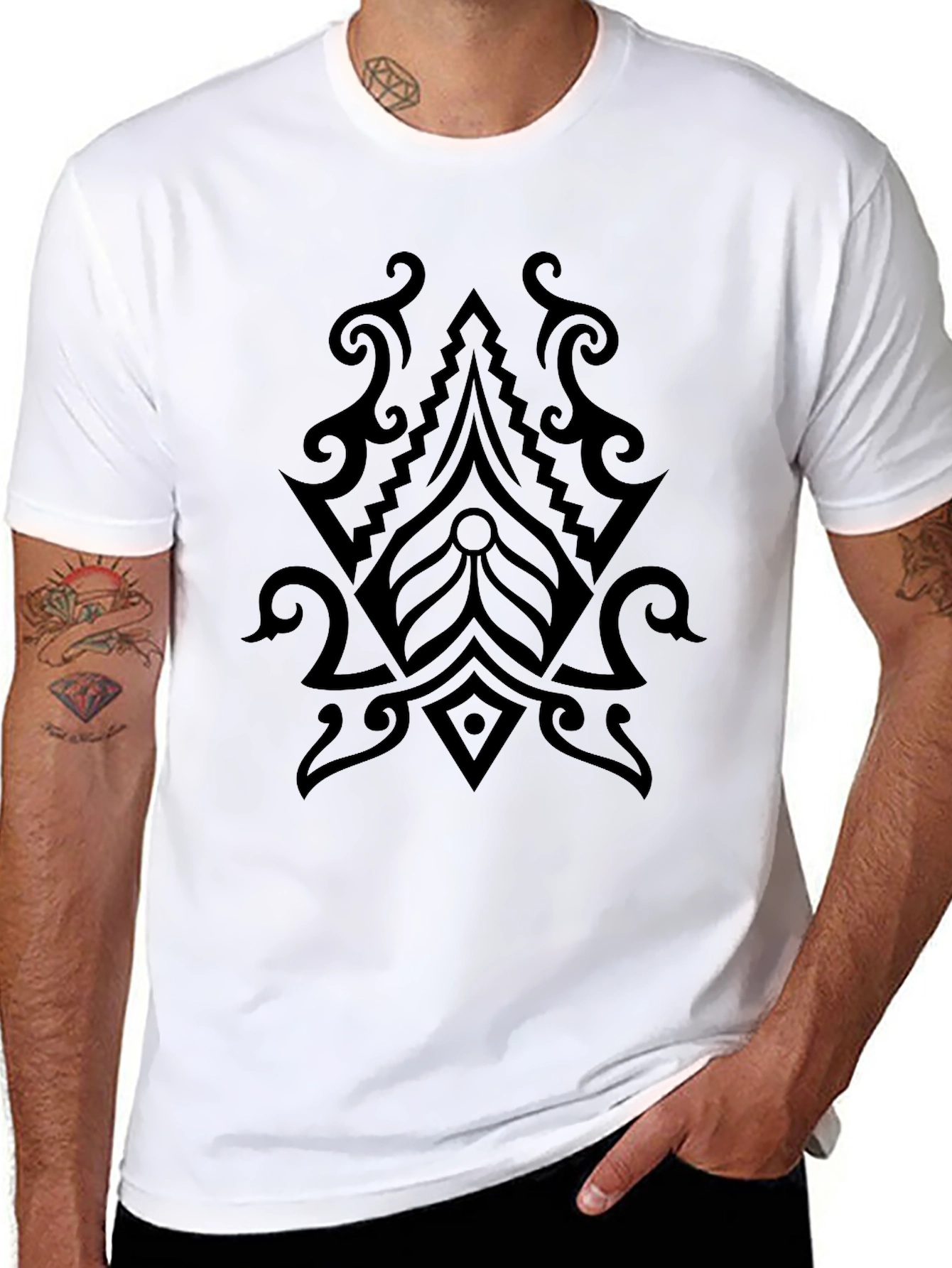 Tribal Graphic Black Tee - Mens Fashion
