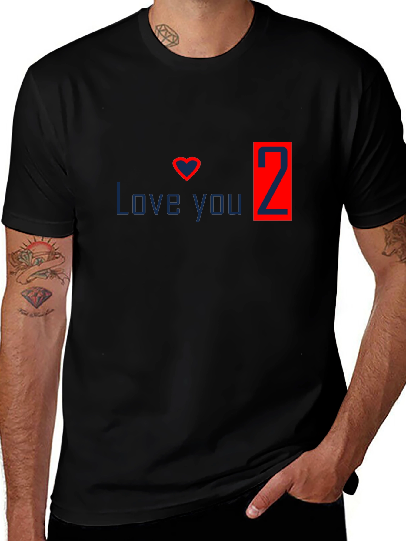 Love You 2 Black T-Shirt