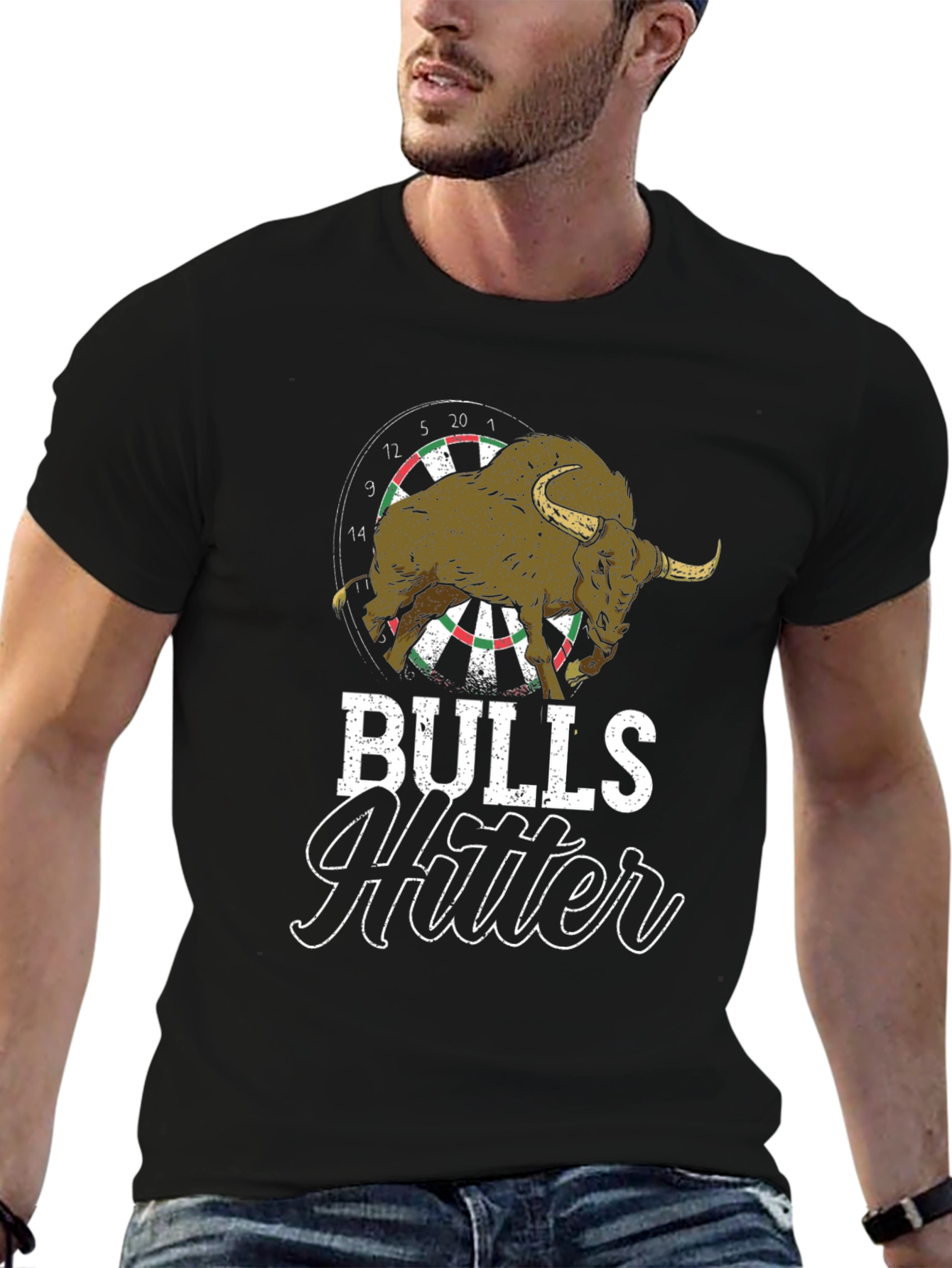Bulls Hitter Tee - Novelty Dartboard Bull Shirt