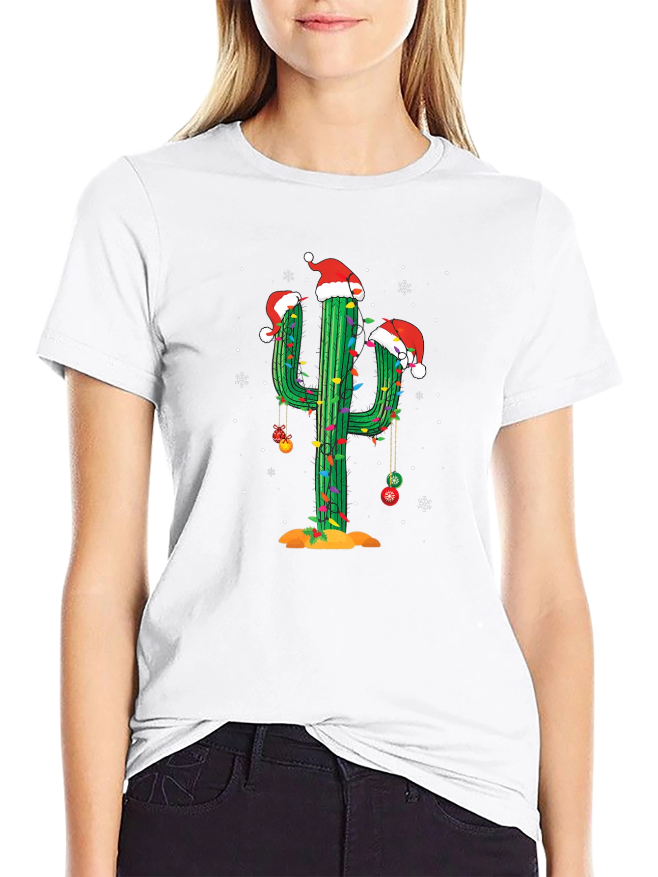 Festive Cactus Christmas T-Shirt