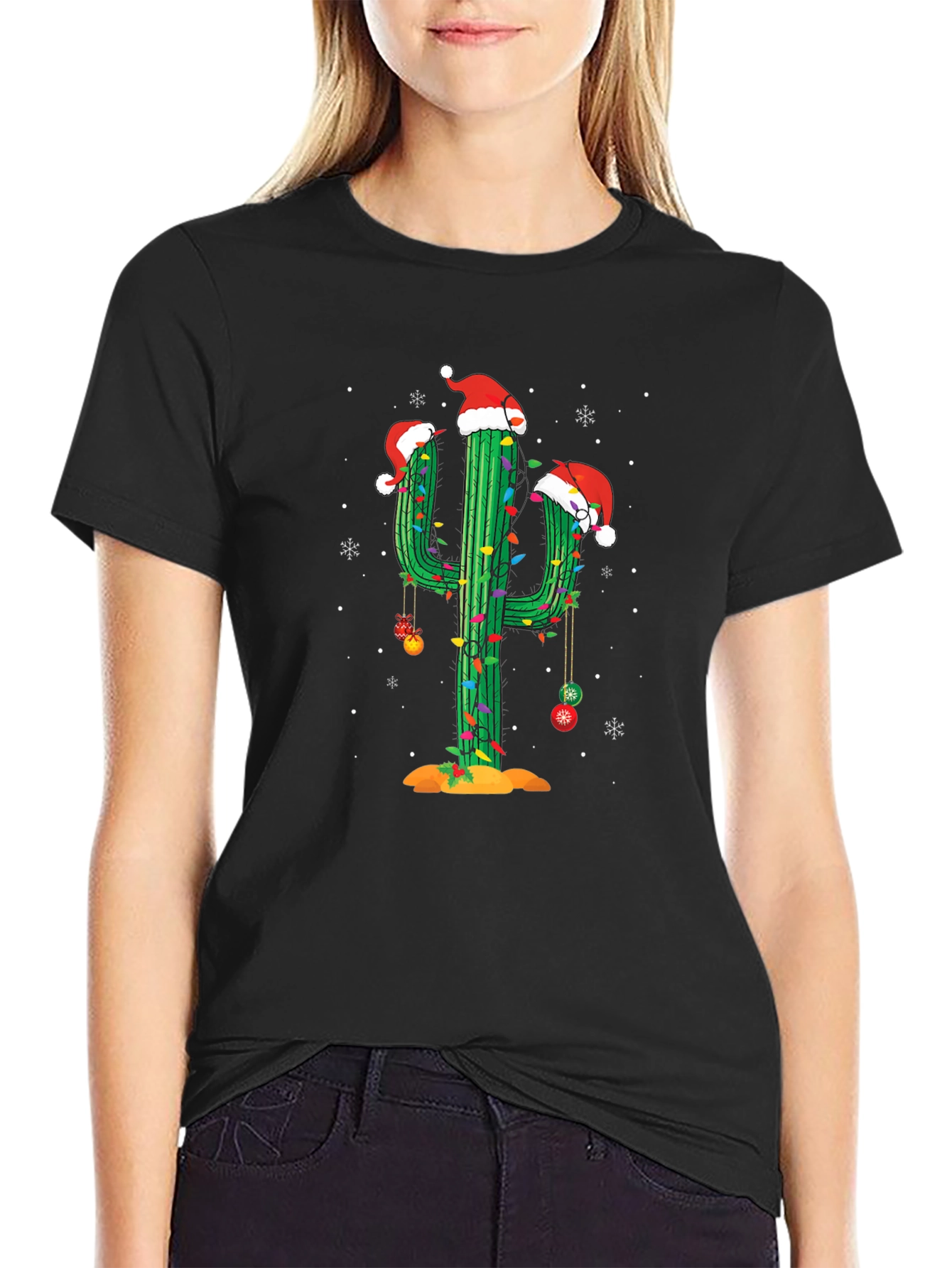 Festive Cactus Christmas T-Shirt