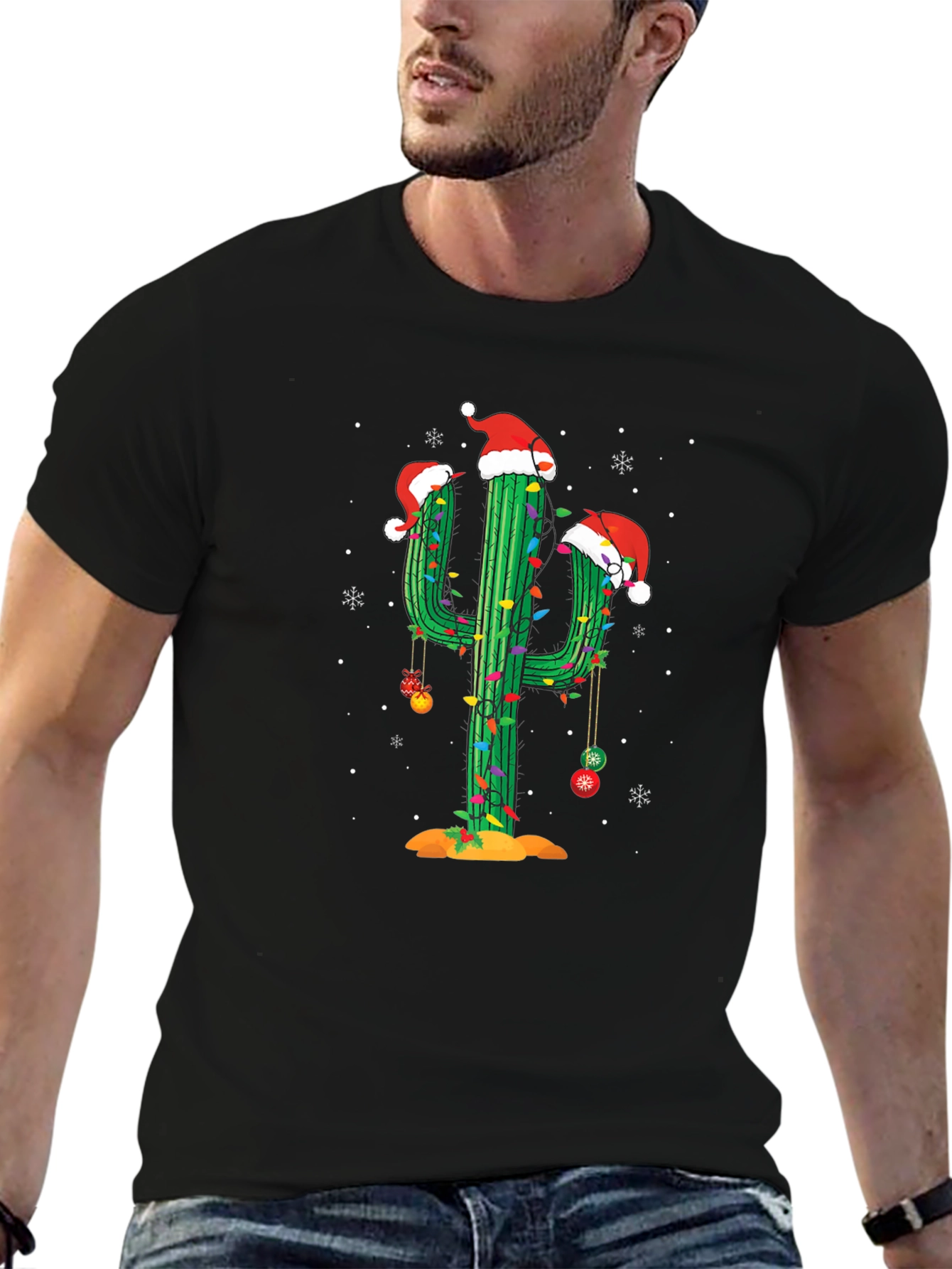 Festive Cactus Christmas T-Shirt
