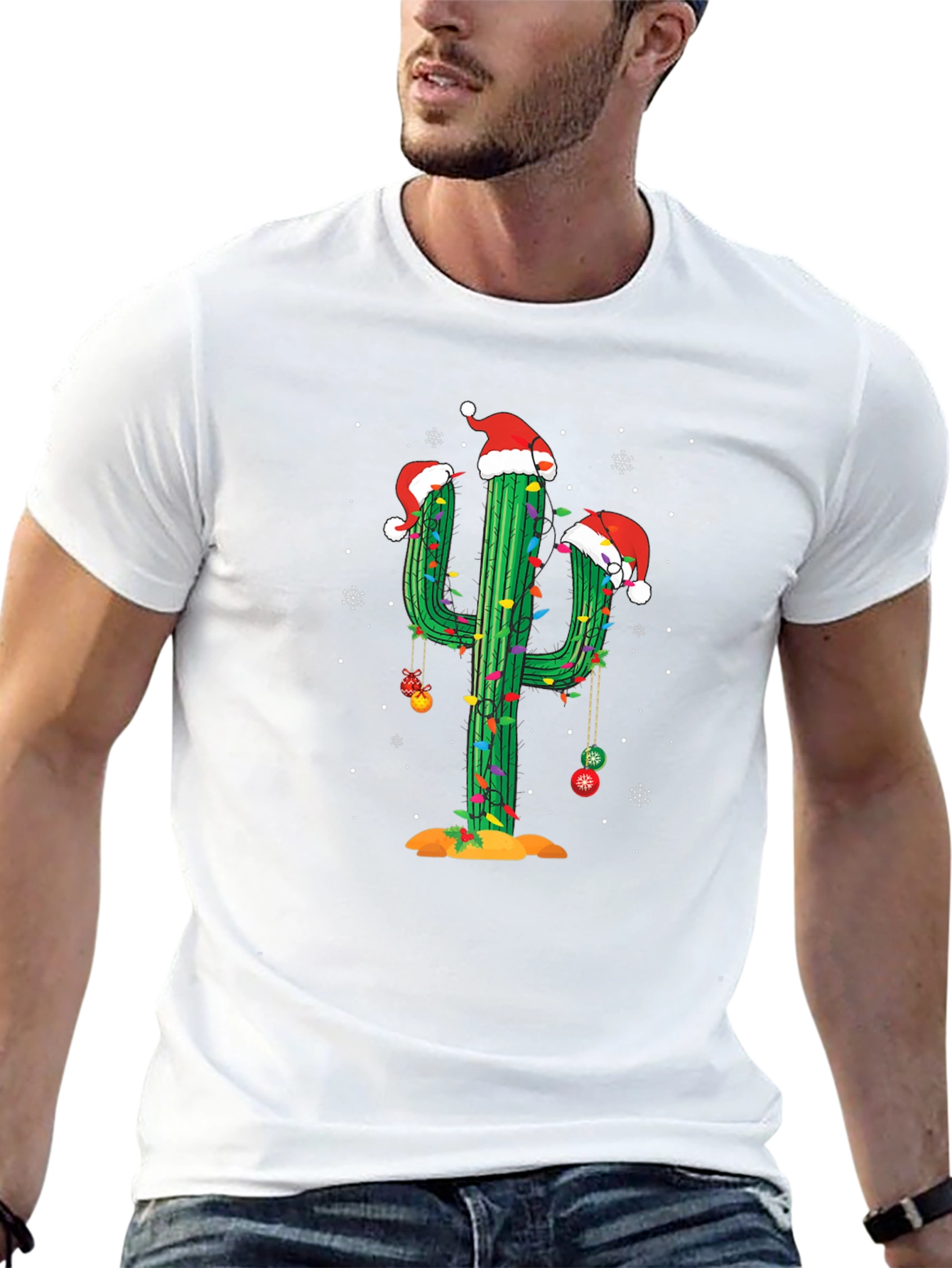 Festive Cactus Christmas T-Shirt