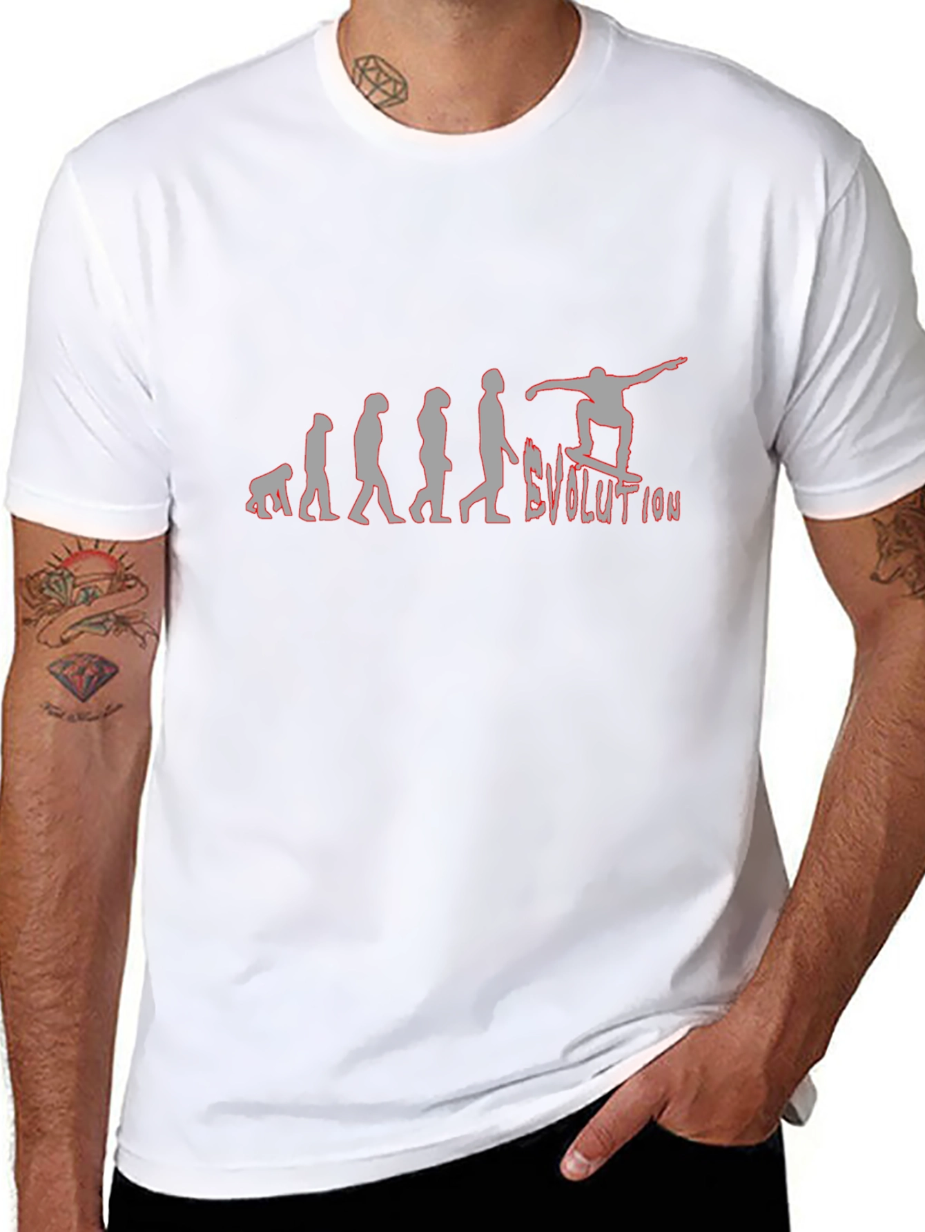 Skateboard Evolution Graphic T-Shirt - Black