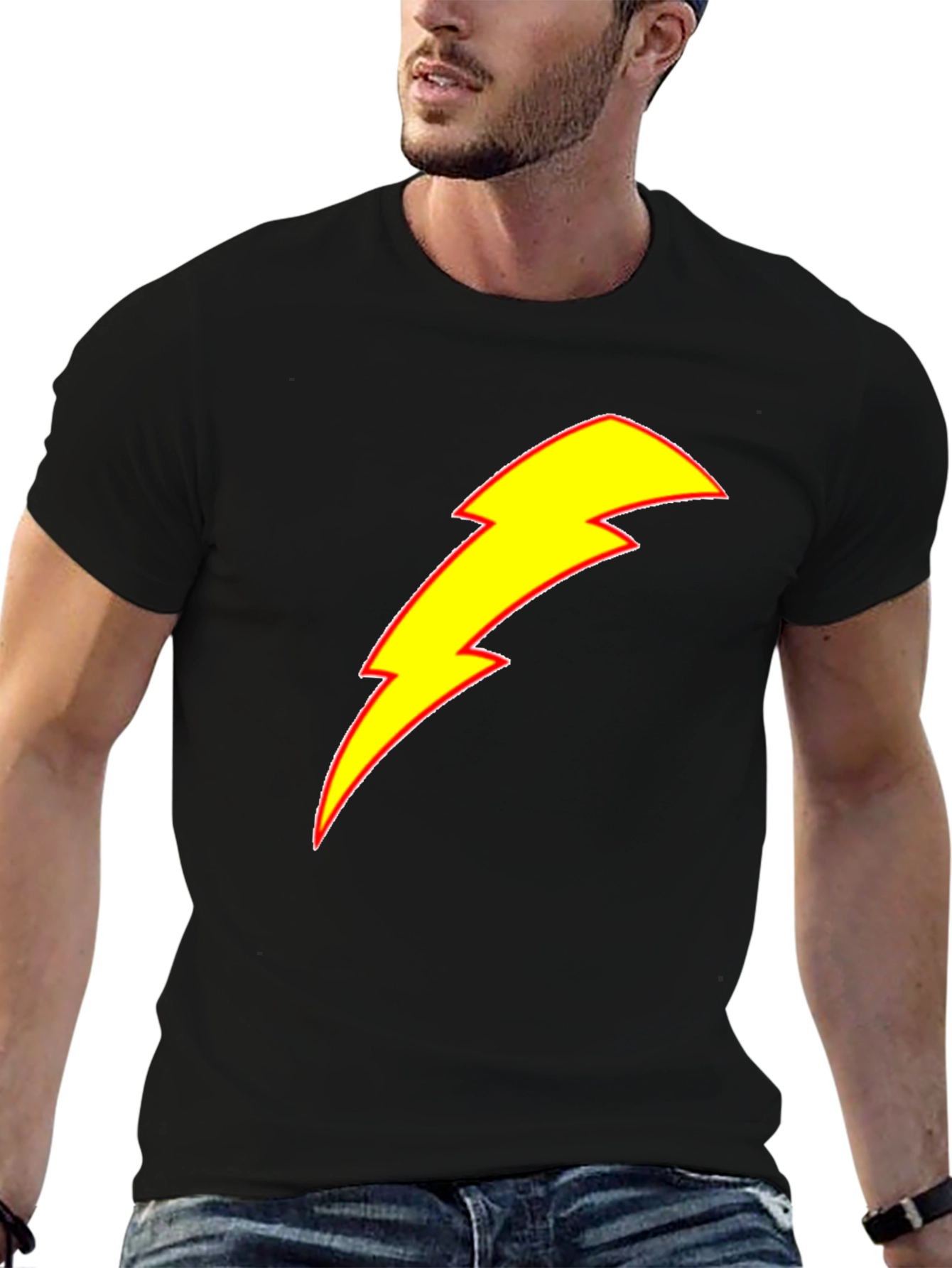 Lightning Bolt Graphic Tee - Black