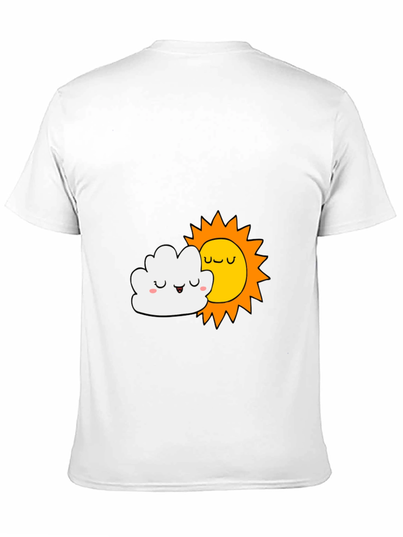 Cute Sun & Cloud Graphic Black T-Shirt