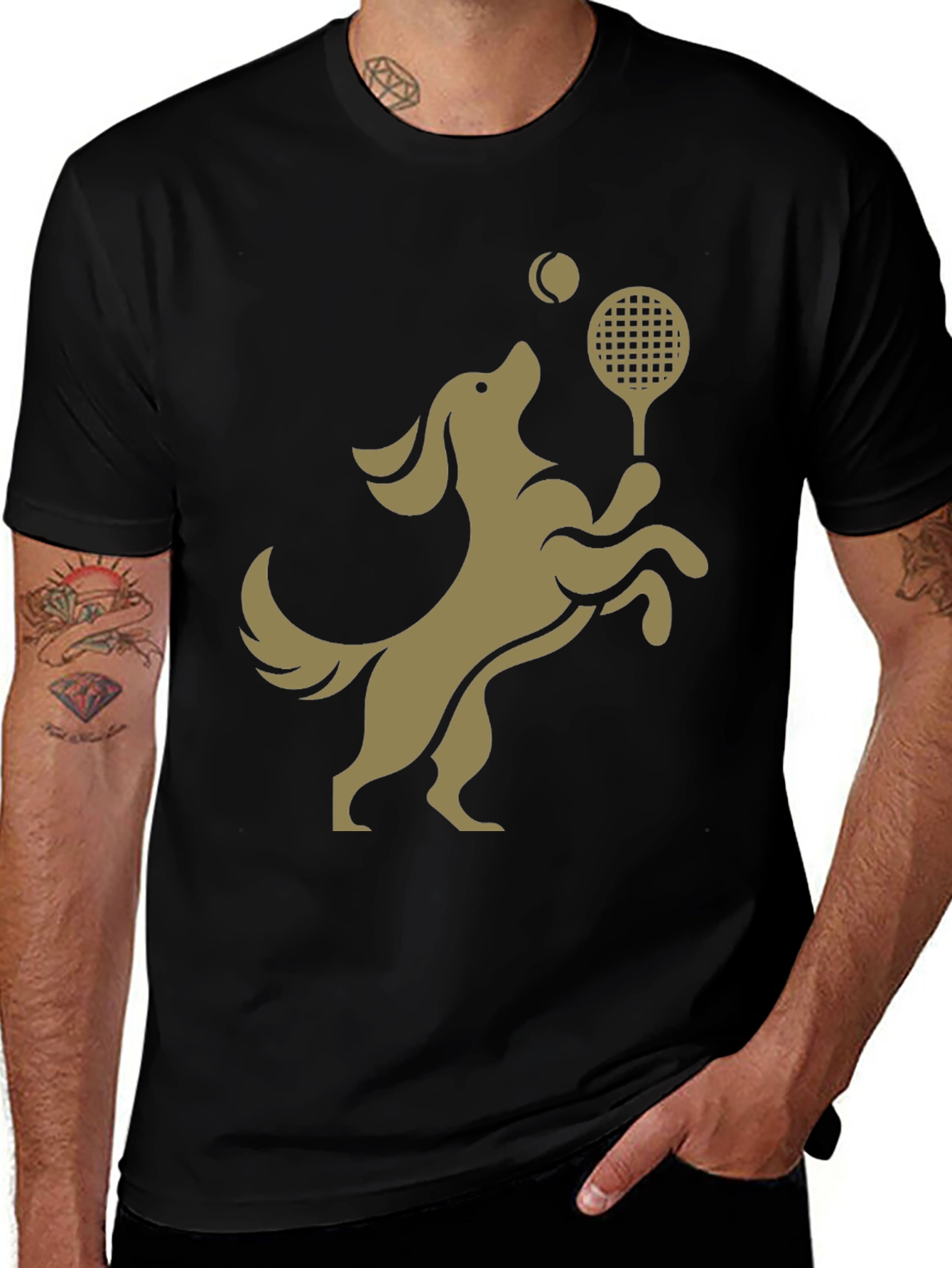 Dog Tennis T-Shirt: Playful Canine Athlete Design