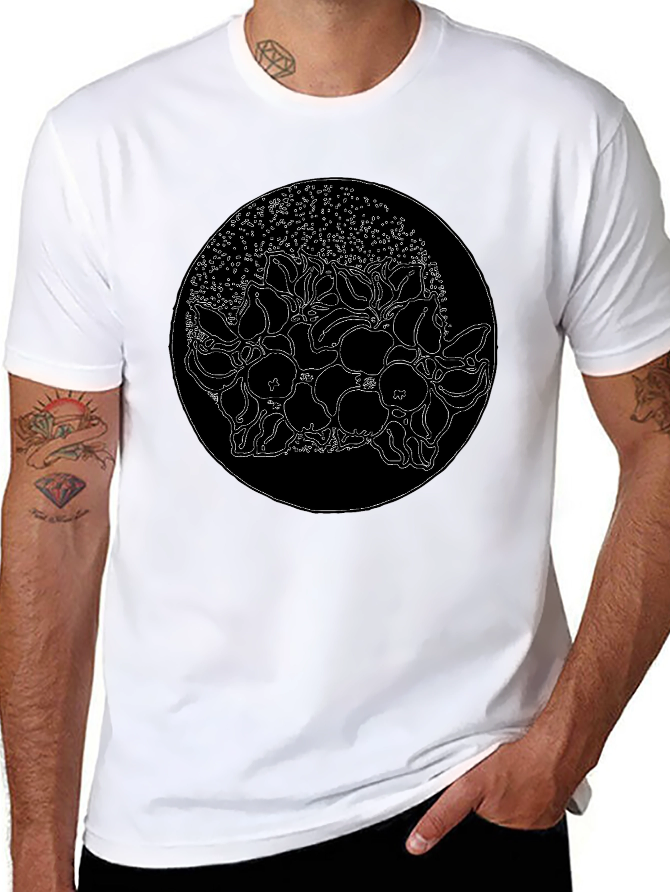 Floral Circle Graphic Tee - Stylish Mens T-Shirt