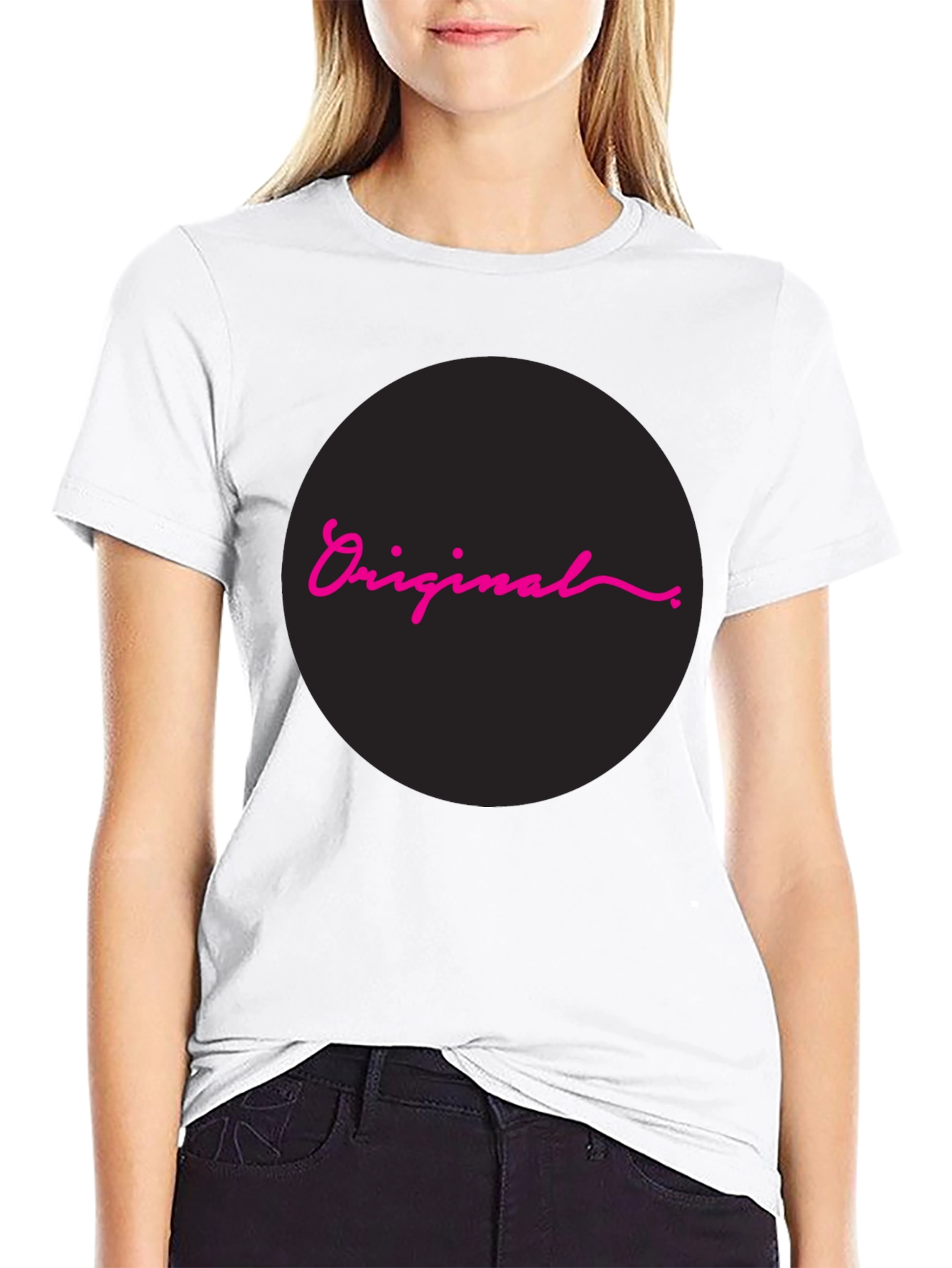 Original Design Black Cotton T-Shirt