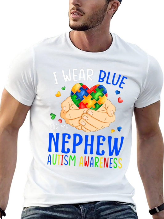 Autism Awareness T-Shirt - I Wear Blue for My Nephew