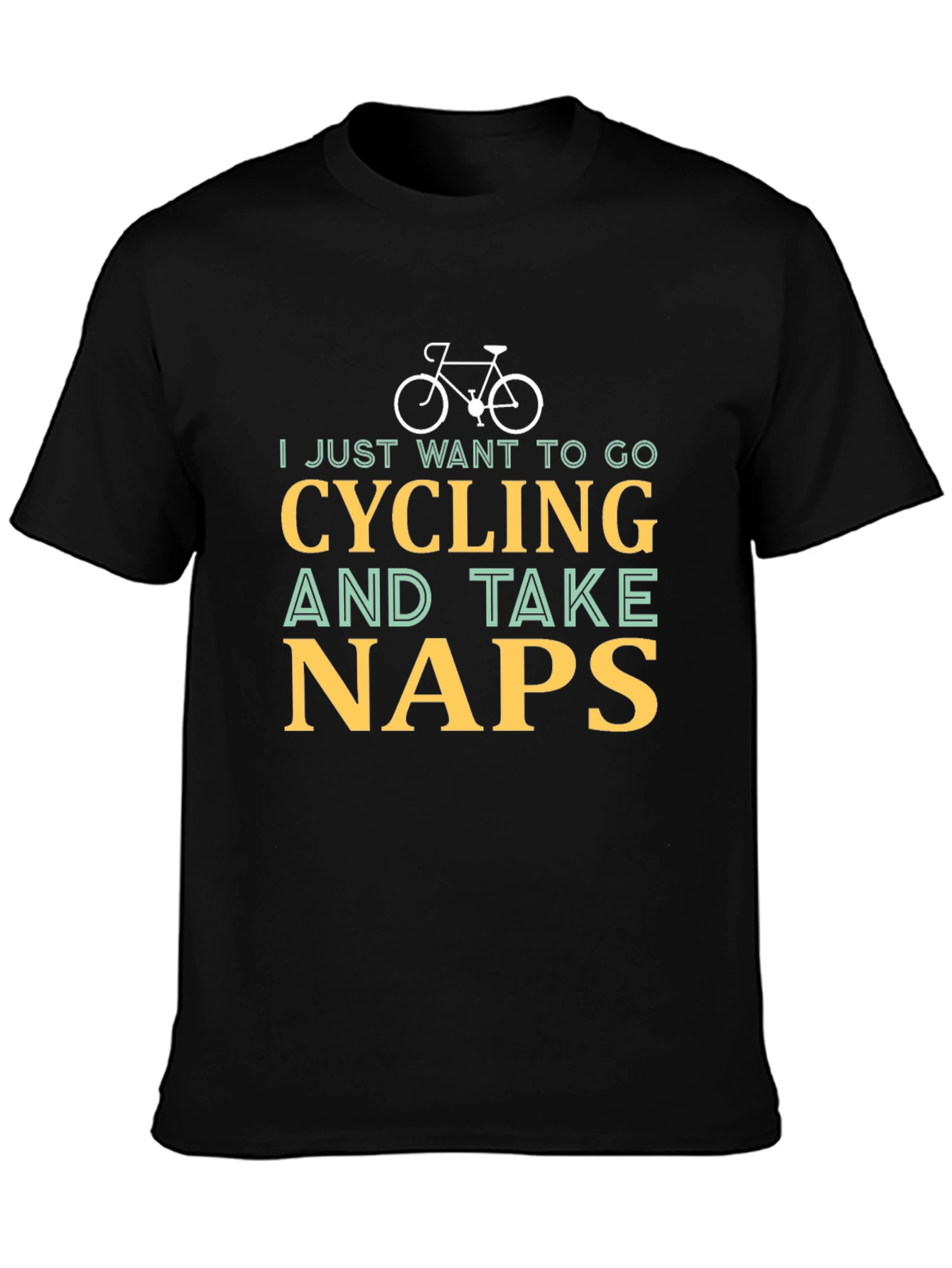 Cycling & Naps Graphic Tee -  Mens Casual T-Shirt