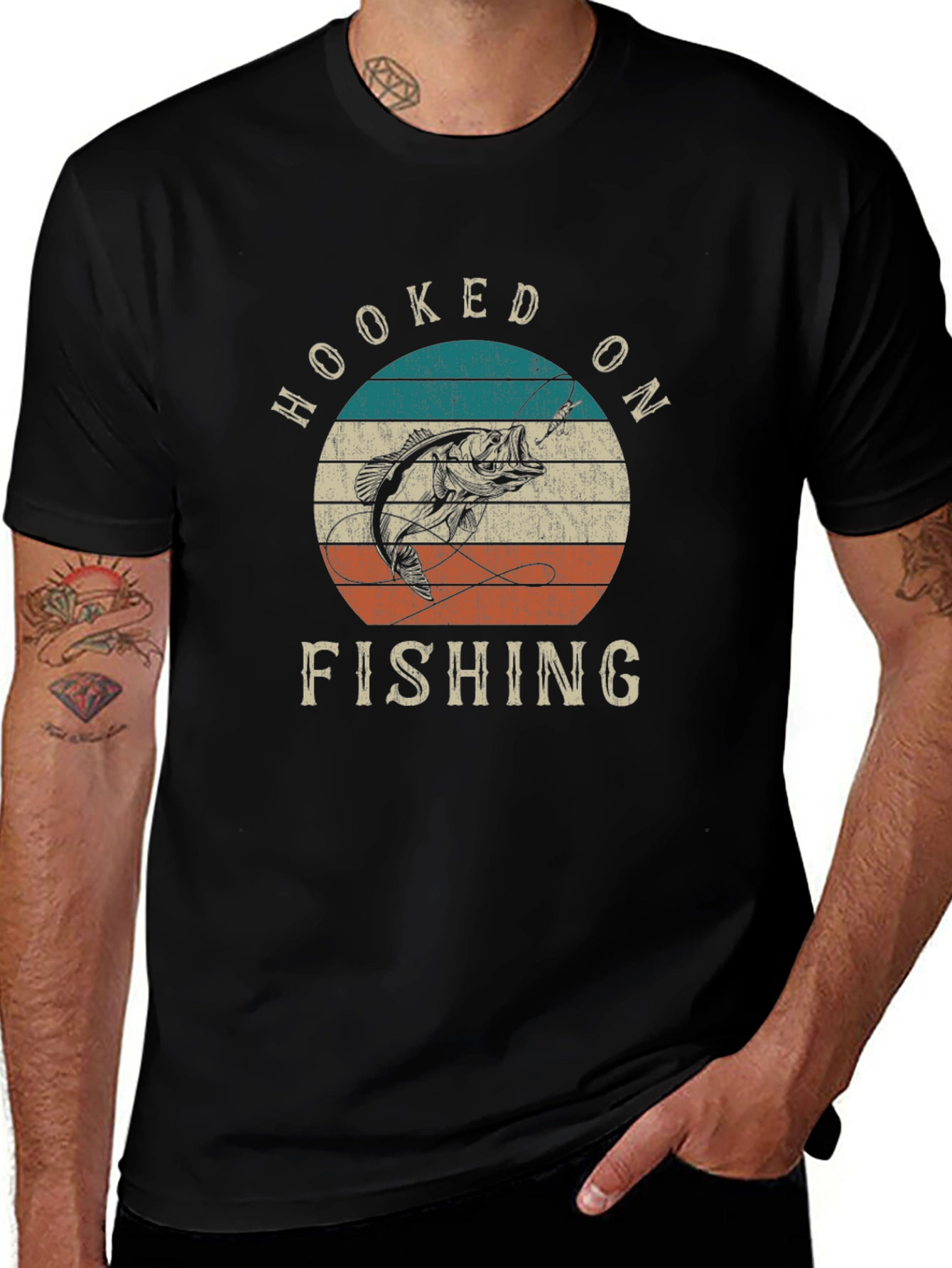 Hooked On Fishing T-Shirt - Bass Graphic Tee