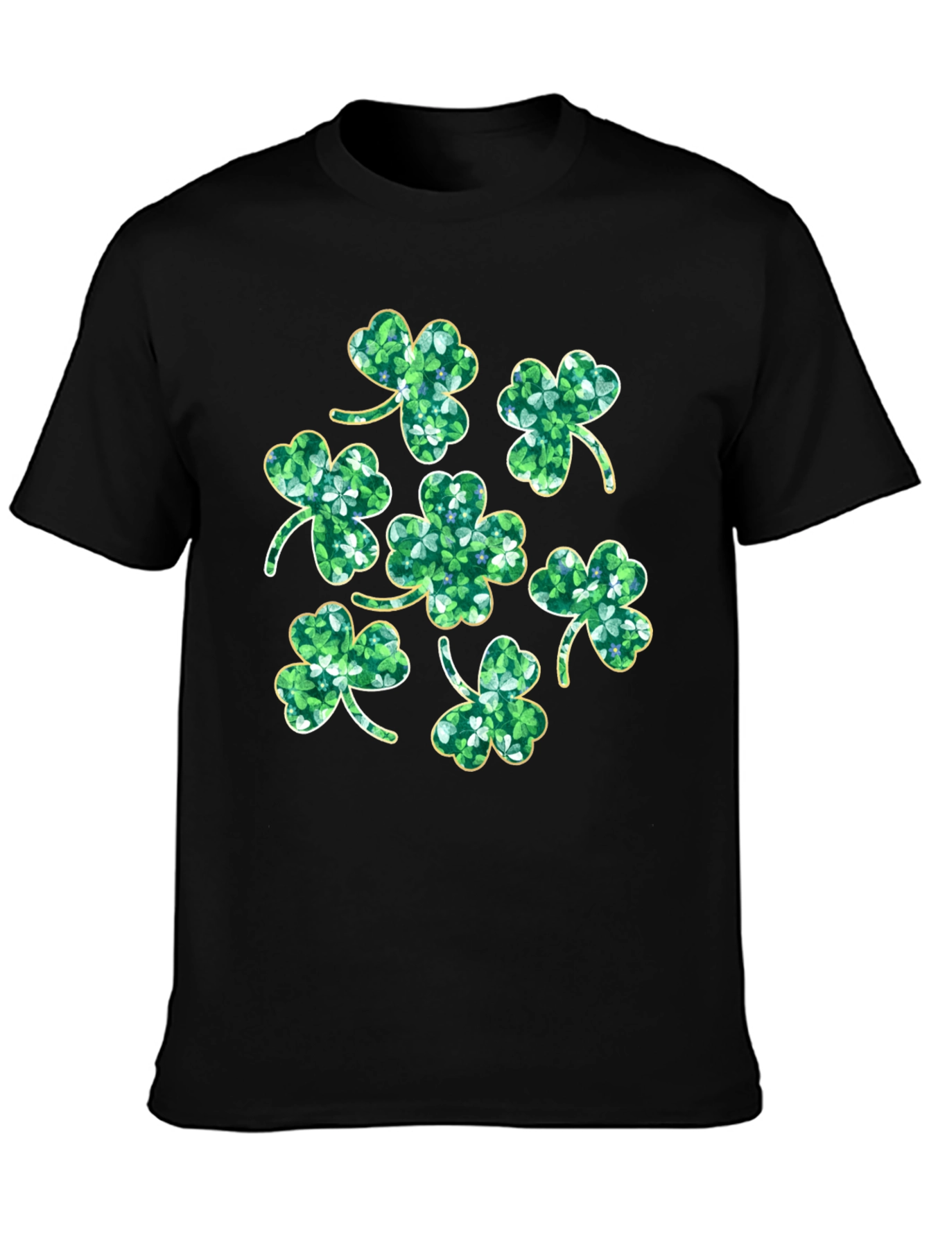 St. Patricks Day Clover T-Shirt - Black