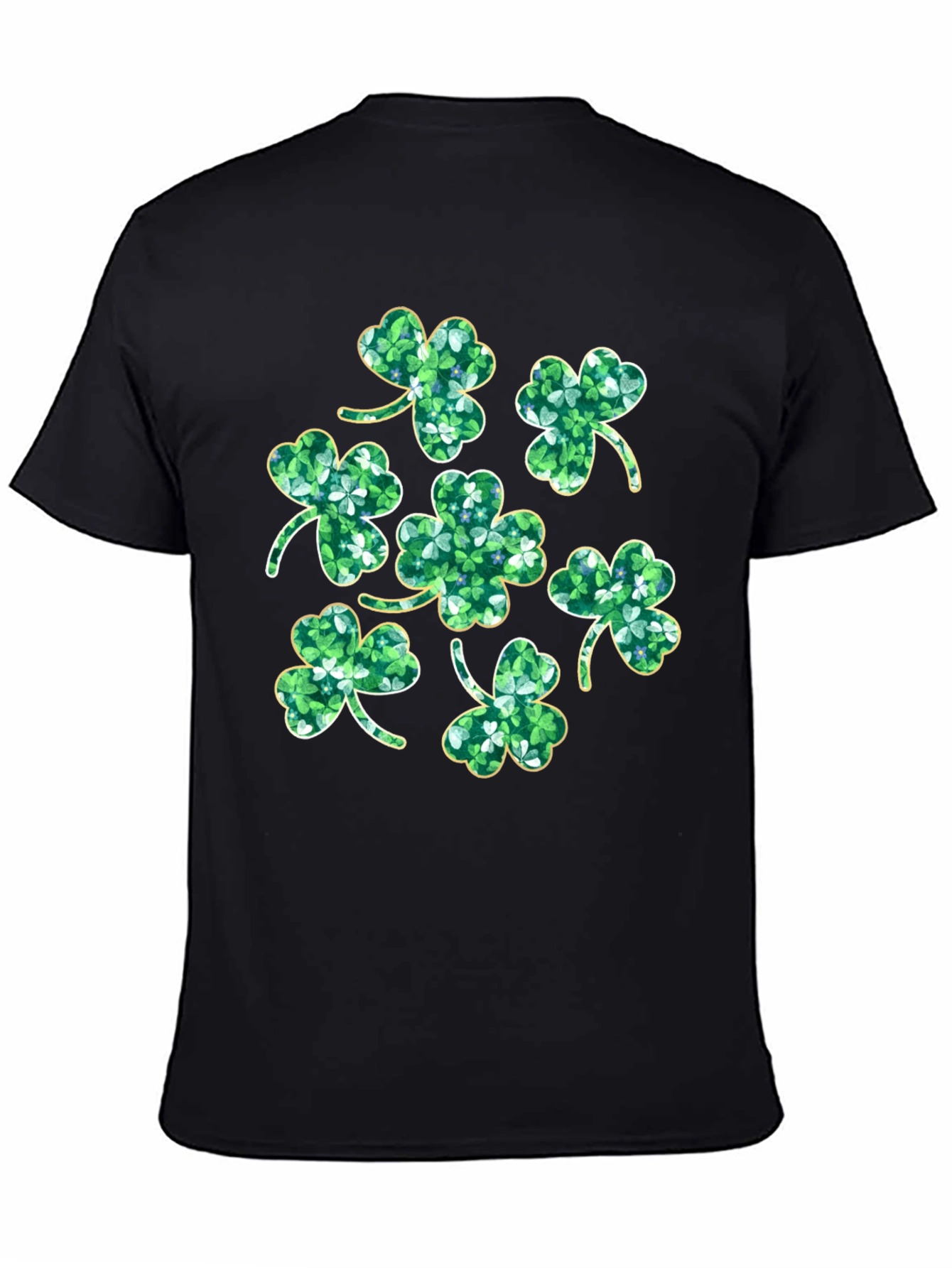 St. Patricks Day Clover T-Shirt - Black