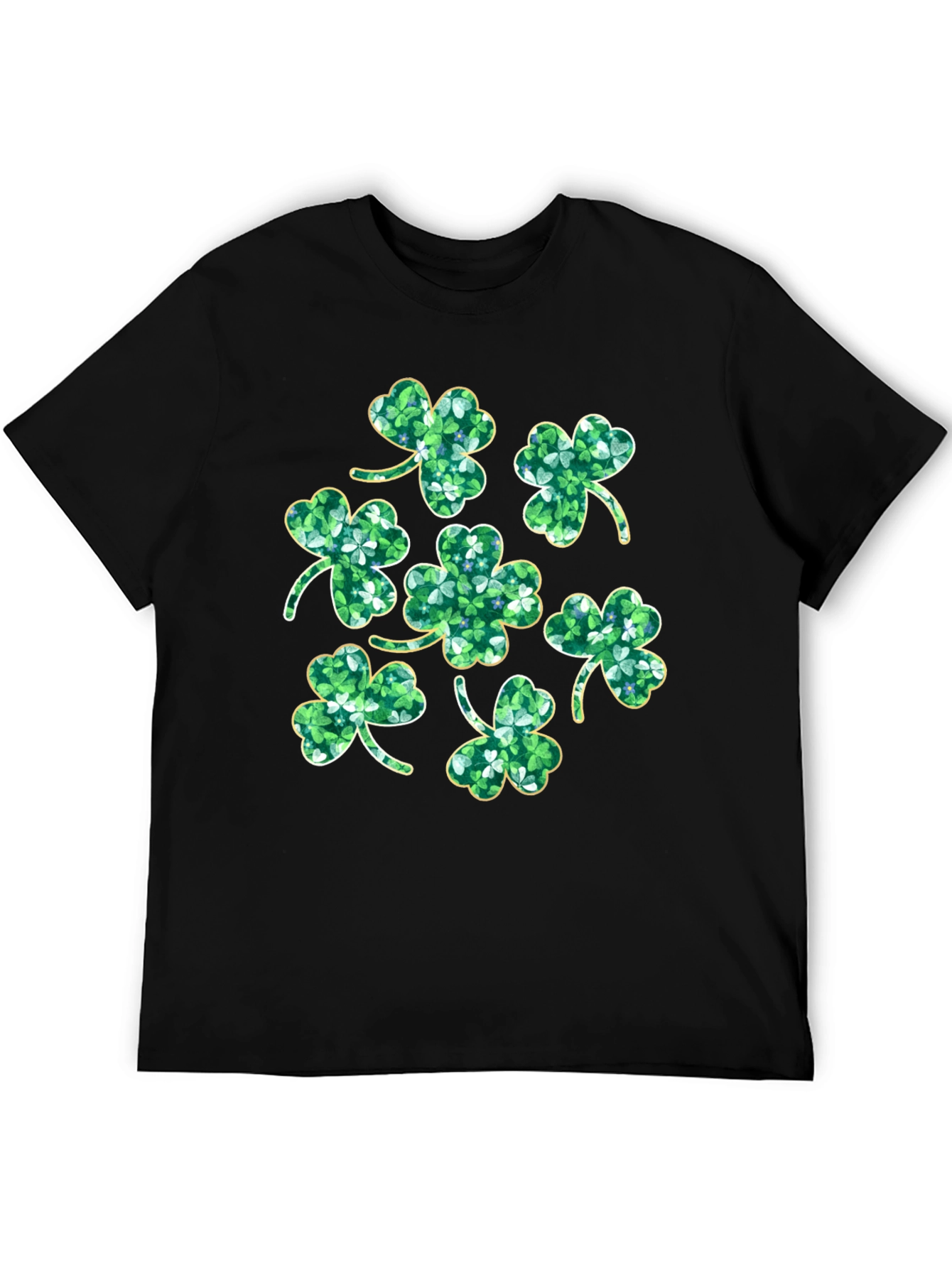 St. Patricks Day Clover T-Shirt - Black