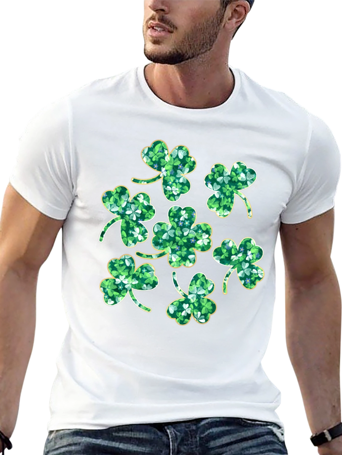 St. Patricks Day Clover T-Shirt - Black