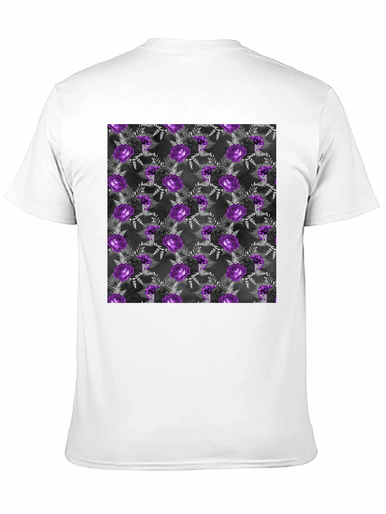 Gothic Floral T-Shirt - Purple & Black Roses