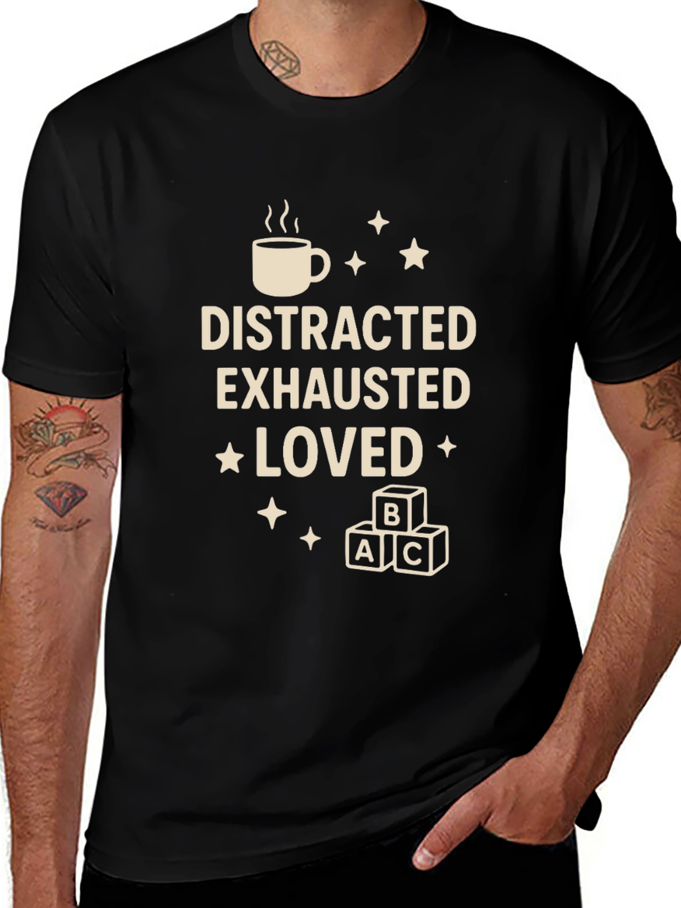 Distracted Exhausted Loved Graphic Tee