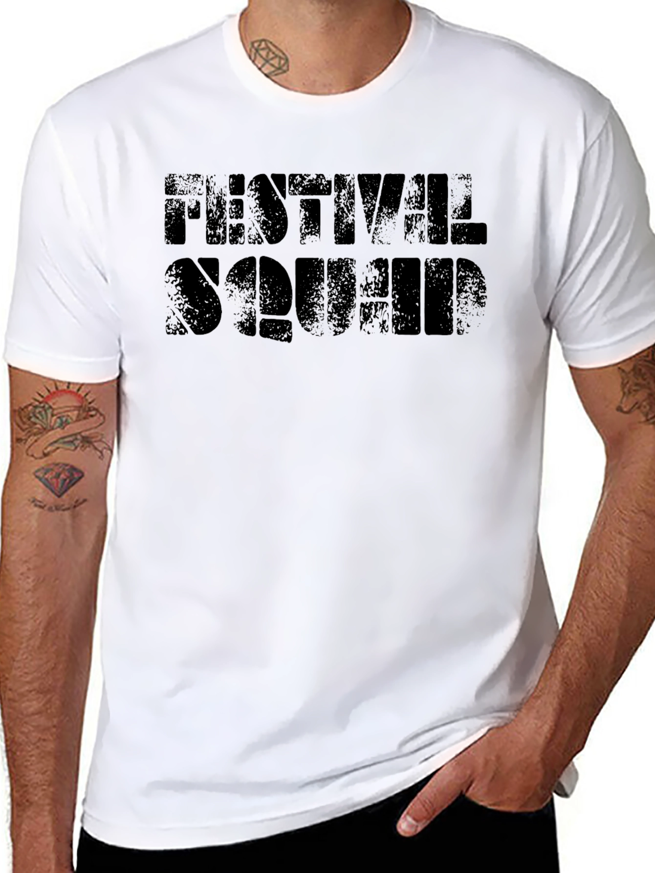 Festival Squad Tee - Black Crew Neck