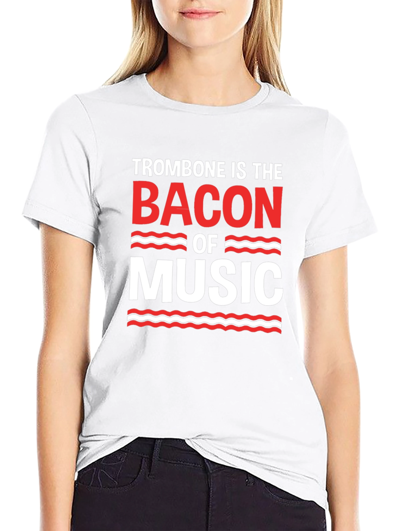 Trombone is the Bacon of Music T-Shirt - Black
