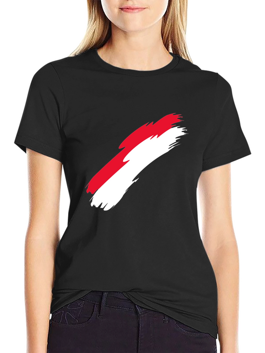 Indonesia Flag Brush Stroke Graphic T-Shirt