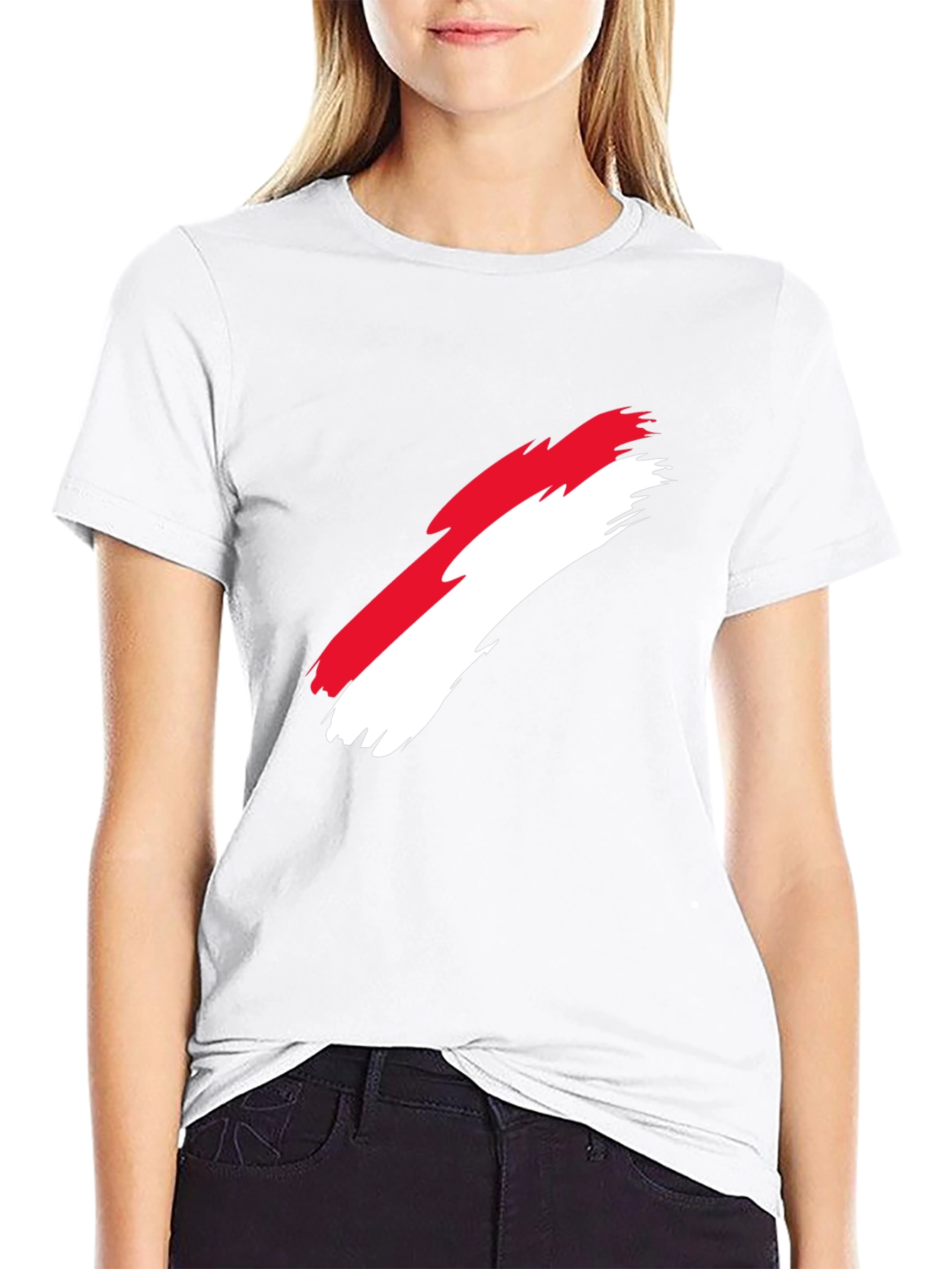 Indonesia Flag Brush Stroke Graphic T-Shirt