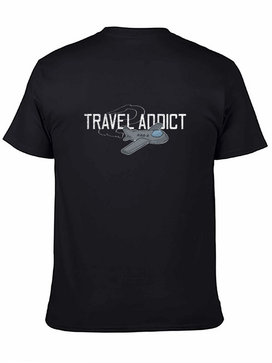 Travel Addict Graphic T-Shirt - Airplane Design
