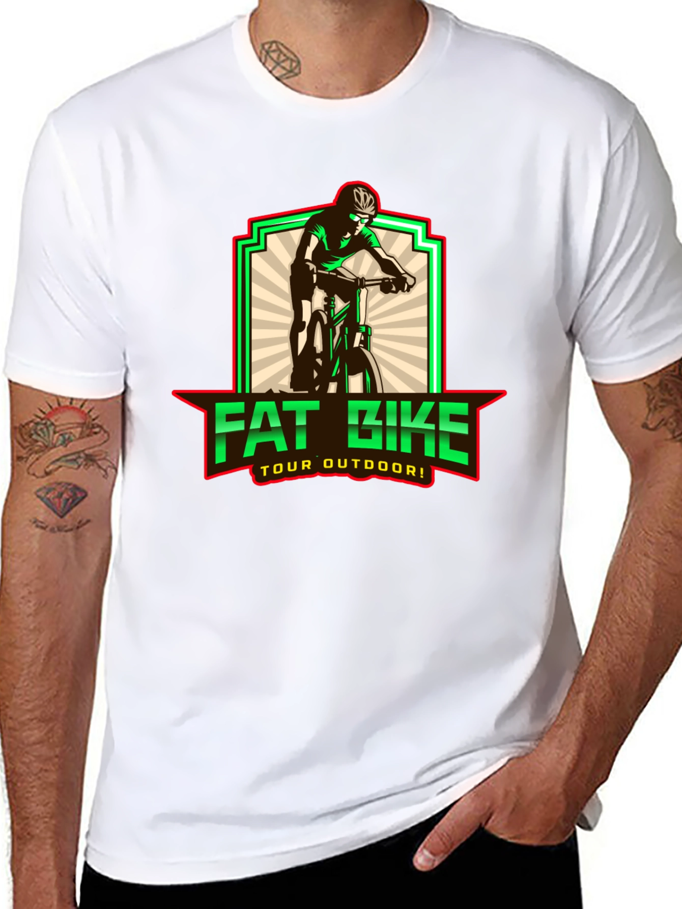 Fat Bike Tour Outdoors Black Graphic T-Shirt