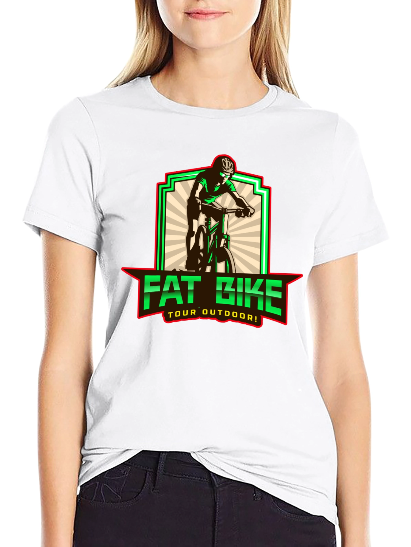 Fat Bike Tour Outdoors Black Graphic T-Shirt