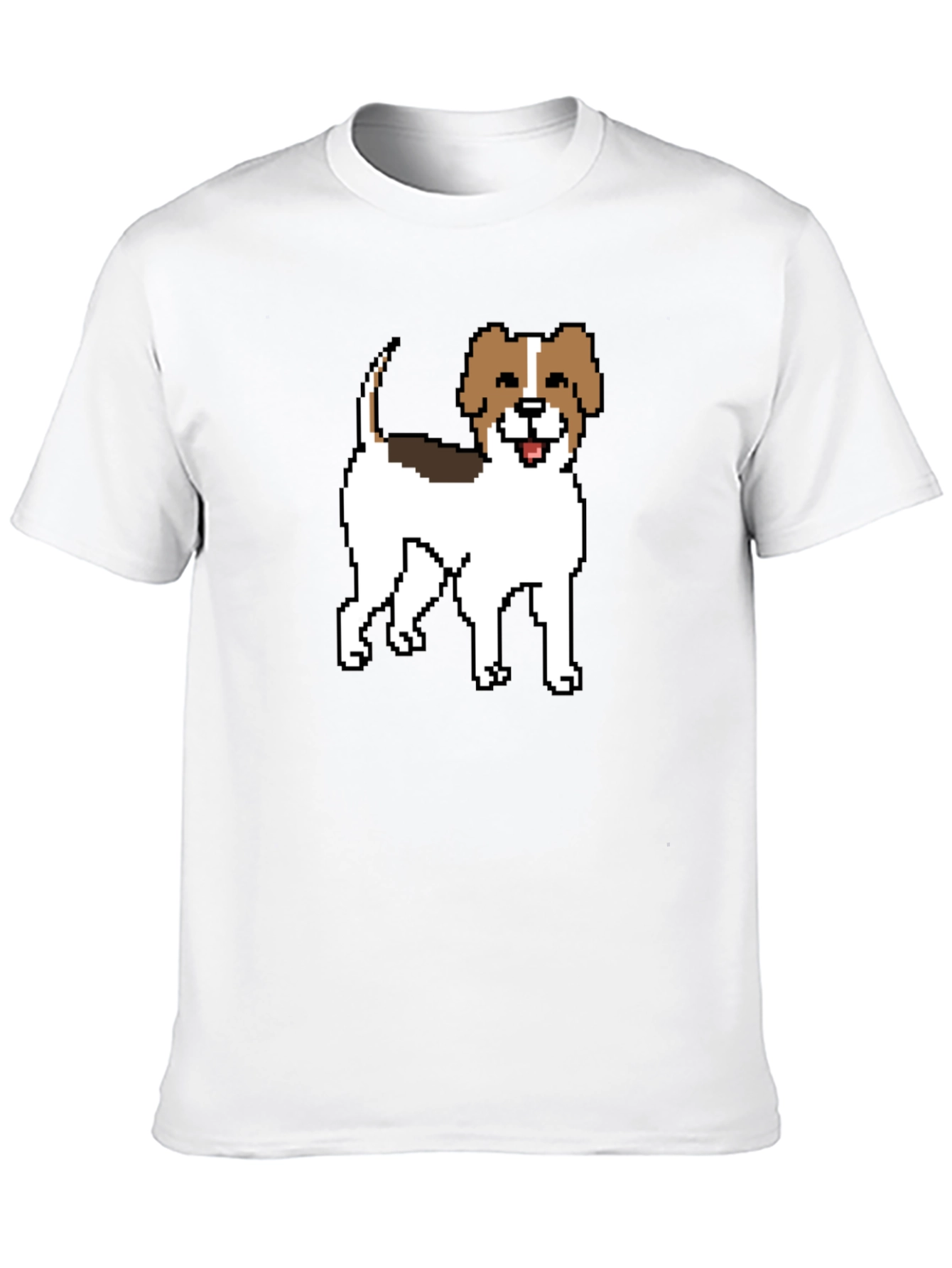 Pixel Dog Graphic Tee - Black Casual Shirt