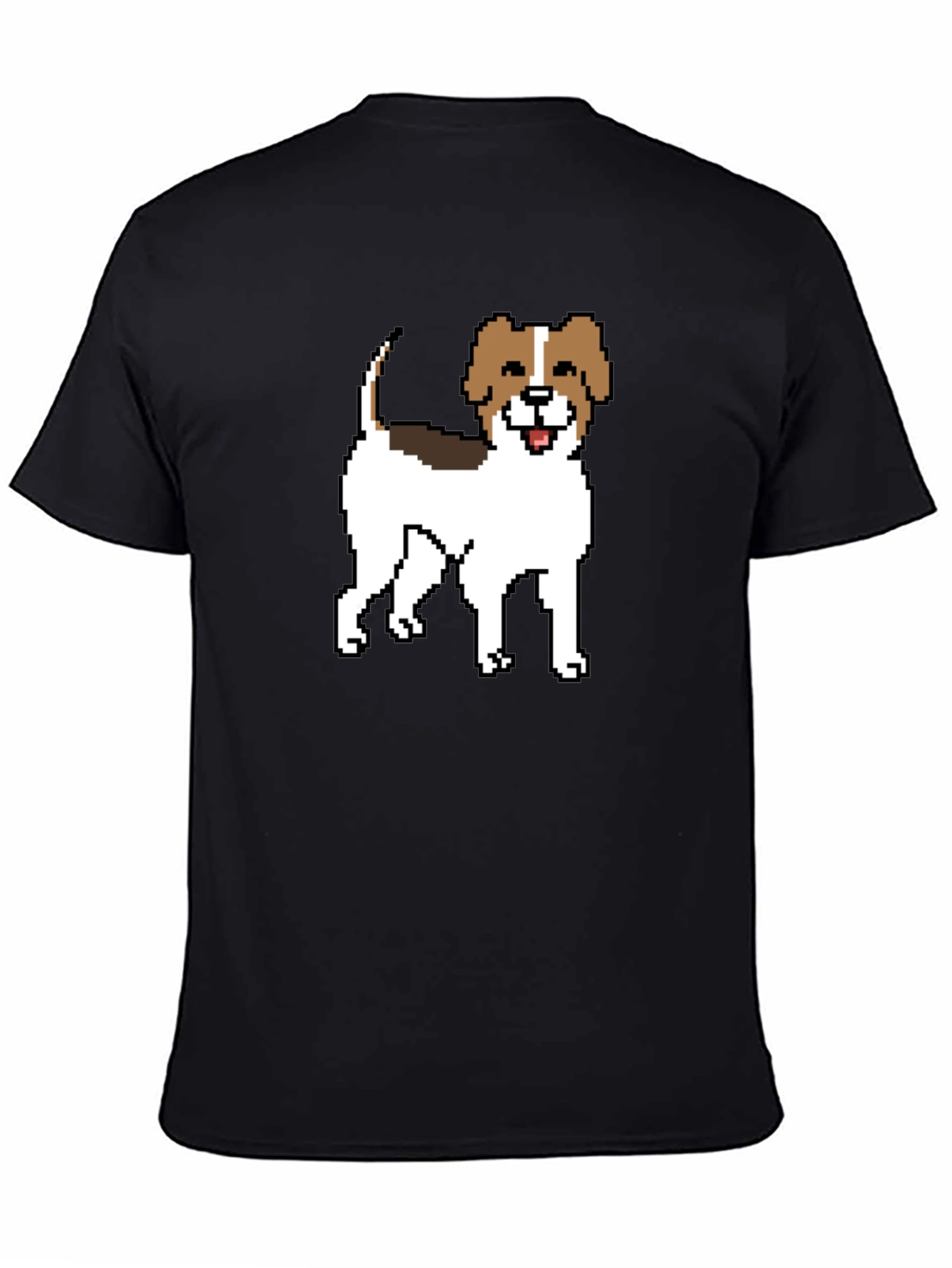 Pixel Dog Graphic Tee - Black Casual Shirt