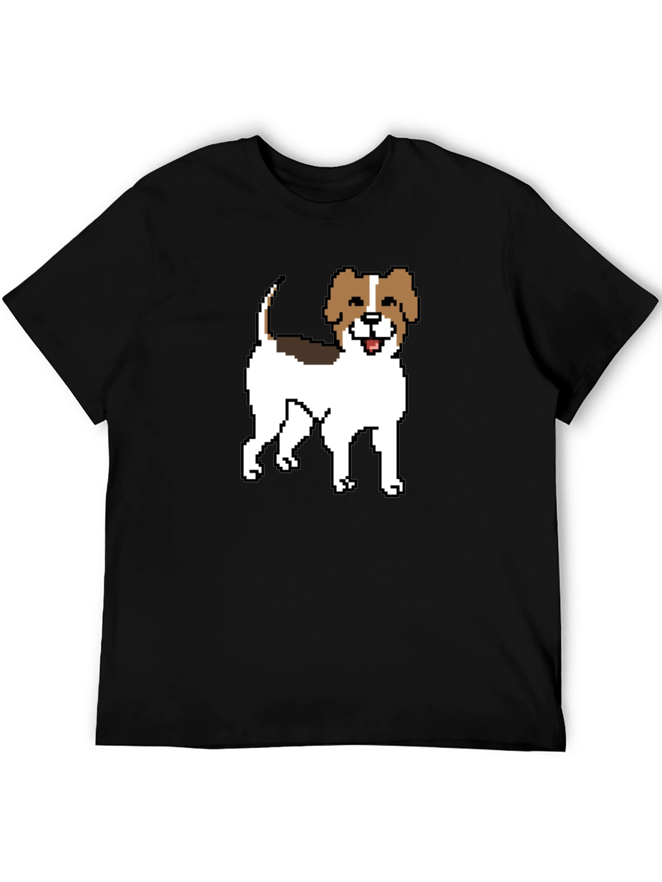 Pixel Dog Graphic Tee - Black Casual Shirt