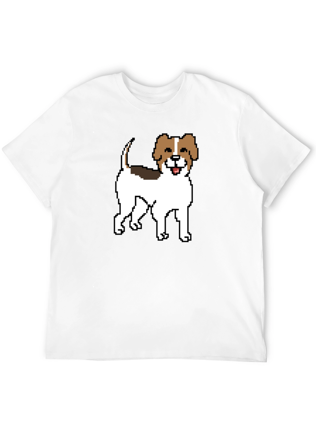 Pixel Dog Graphic Tee - Black Casual Shirt