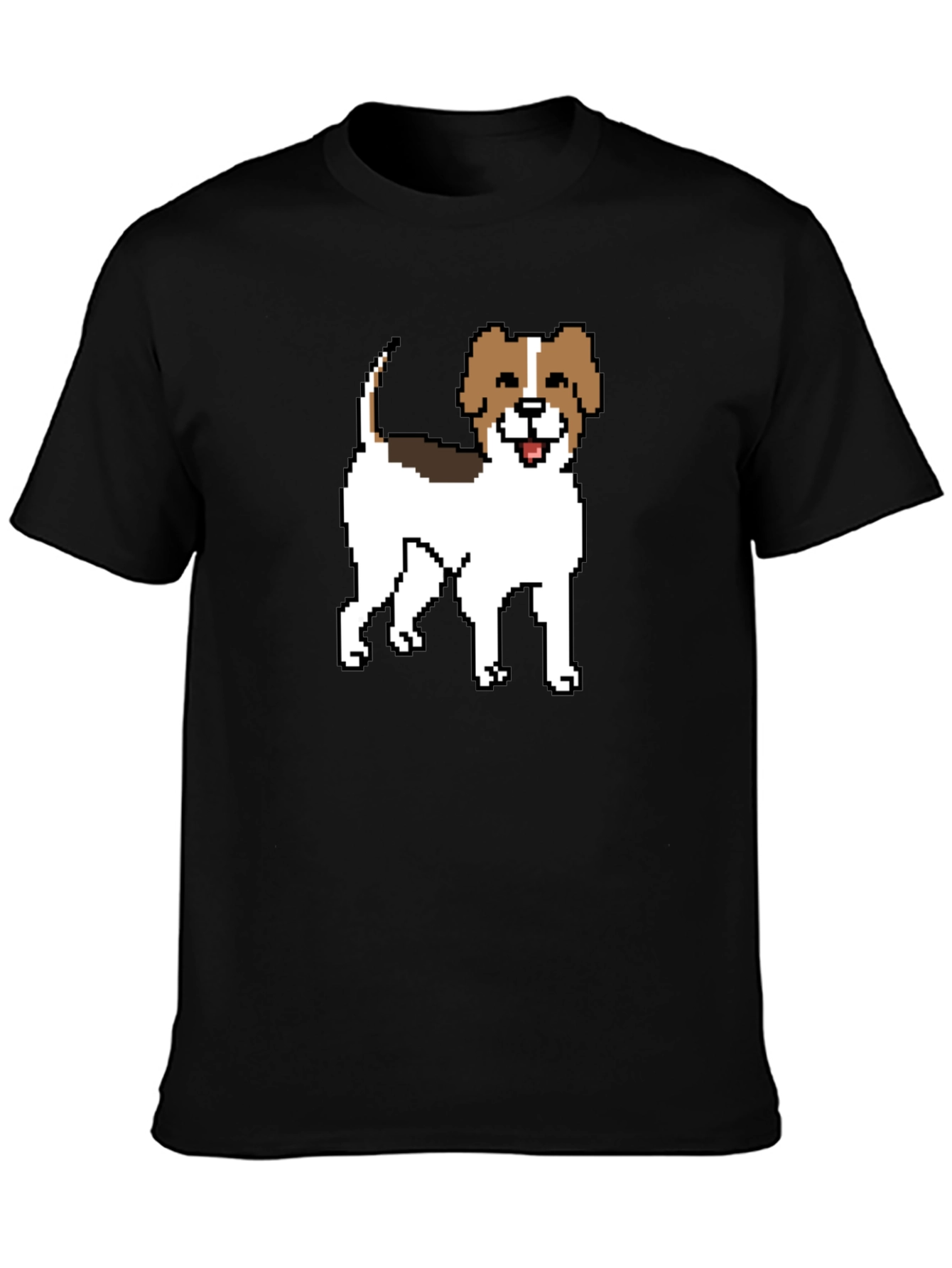 Pixel Dog Graphic Tee - Black Casual Shirt
