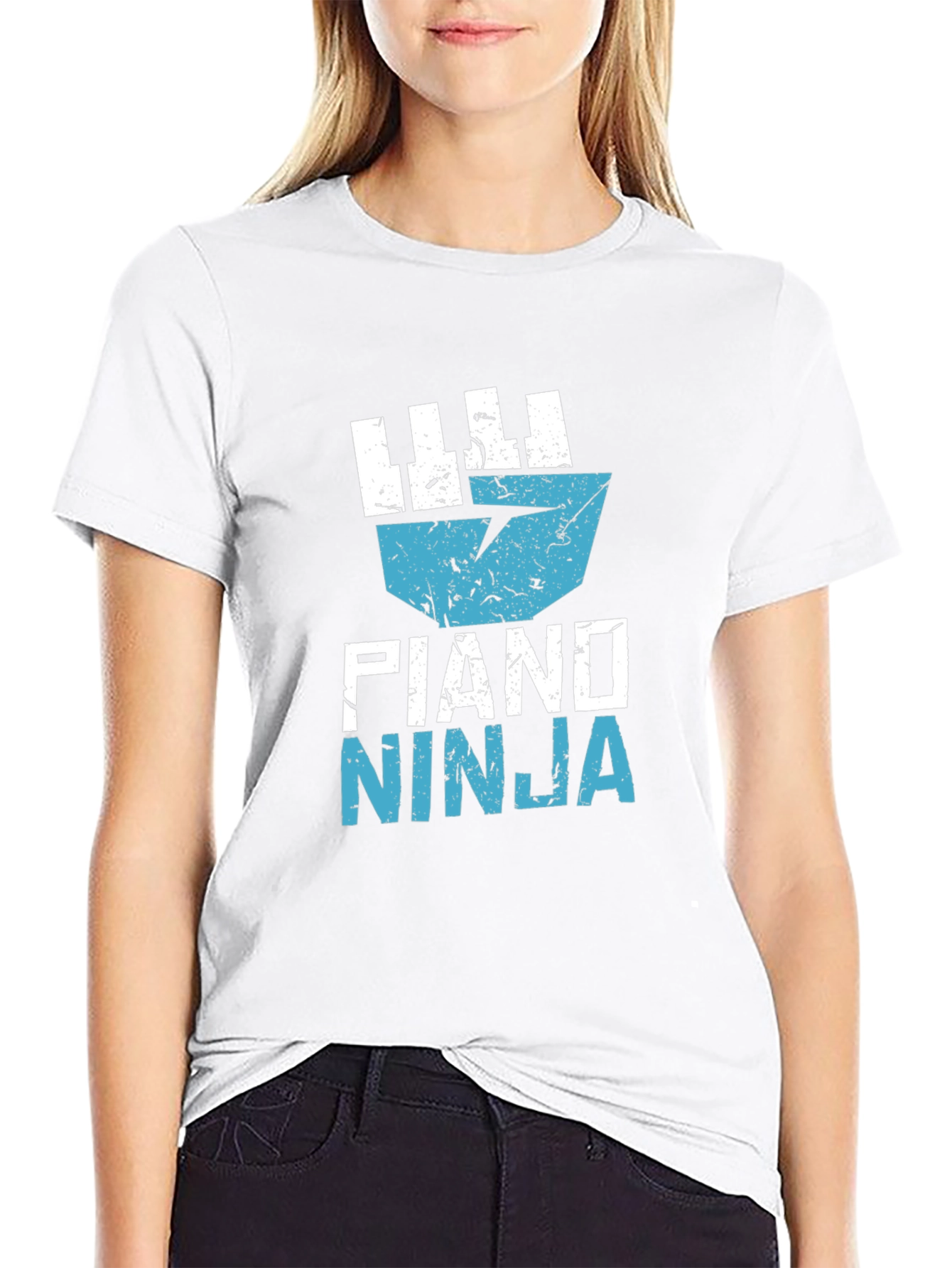 Piano Ninja Black T-Shirt Music Lover Tee