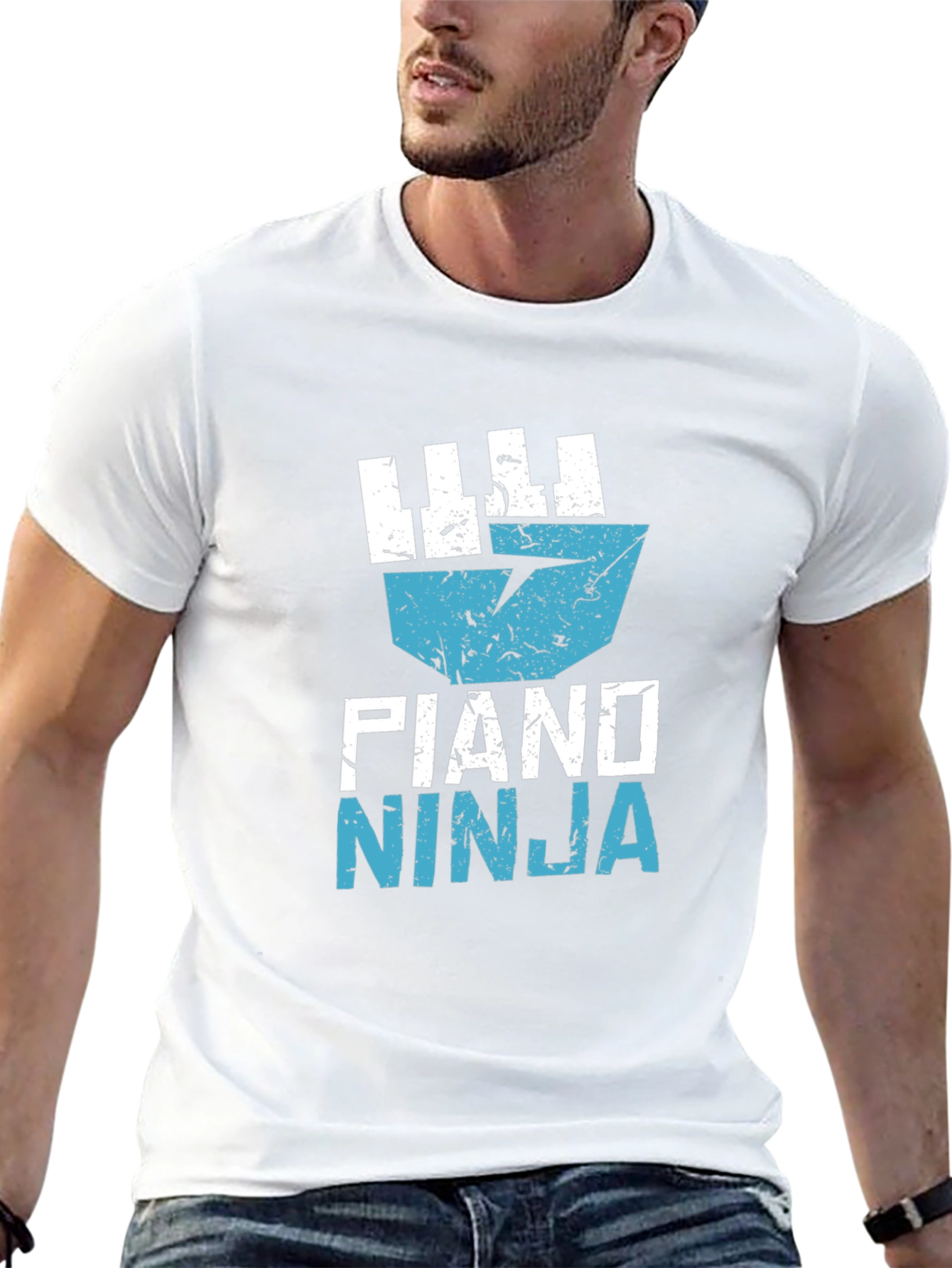 Piano Ninja Black T-Shirt Music Lover Tee