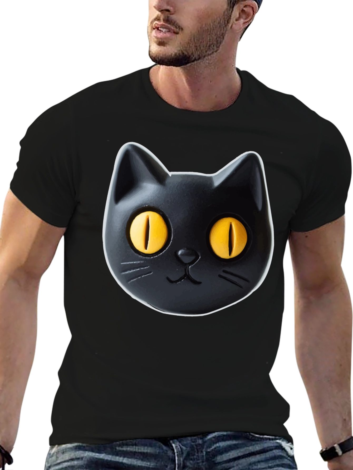 Black Cat Graphic Tee - Fun & Stylish!