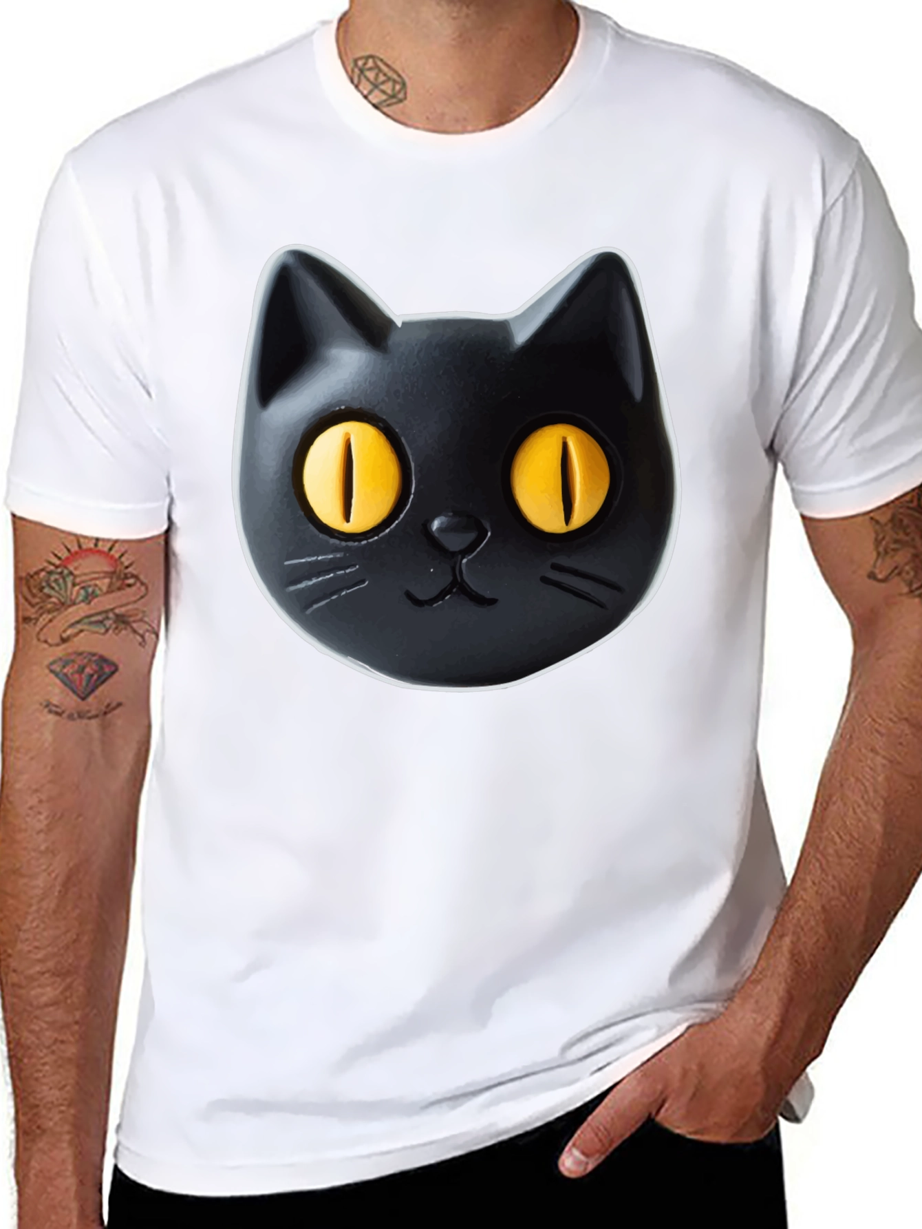 Black Cat Graphic Tee - Fun & Stylish!
