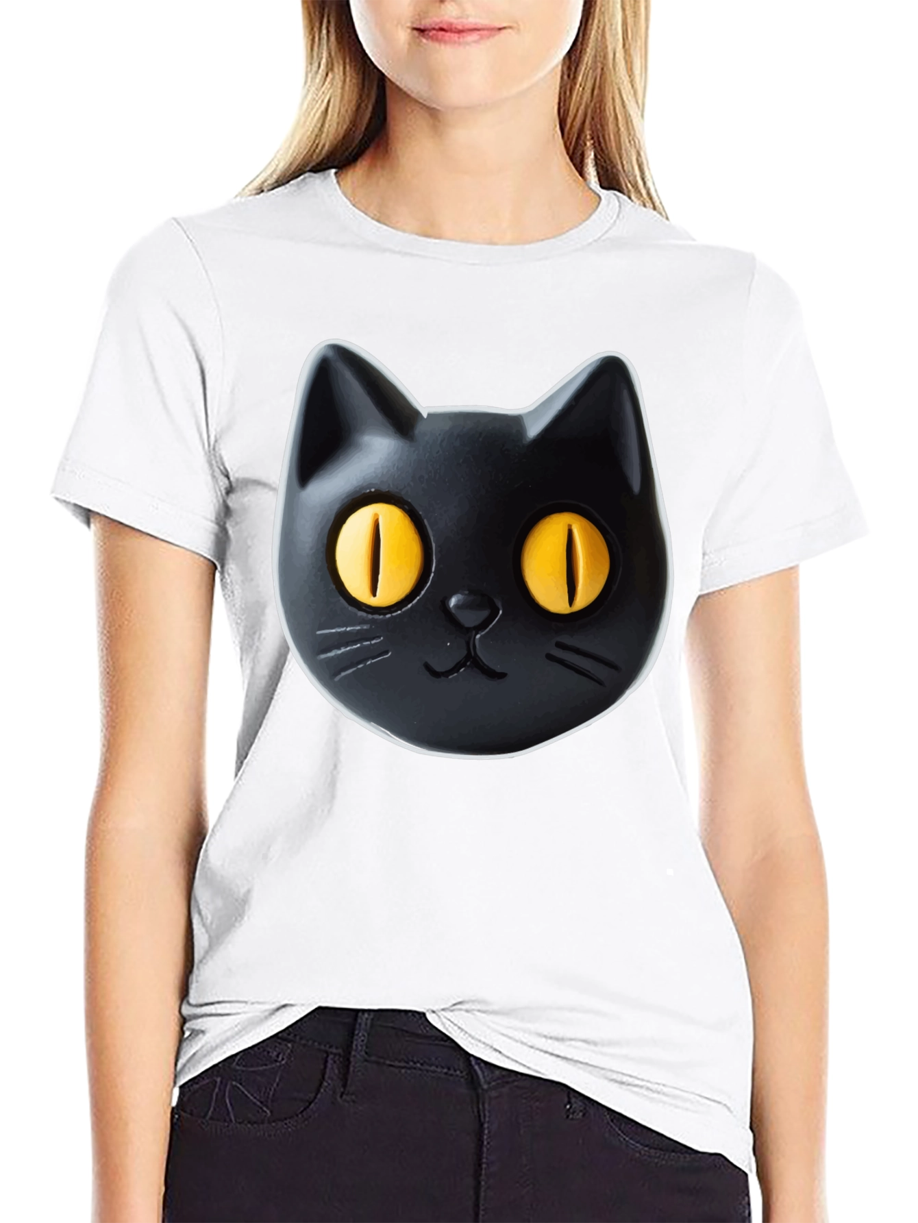 Black Cat Graphic Tee - Fun & Stylish!