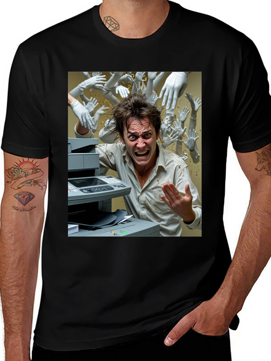 Office Chaos T-Shirt - Funny Printer Trouble Tee