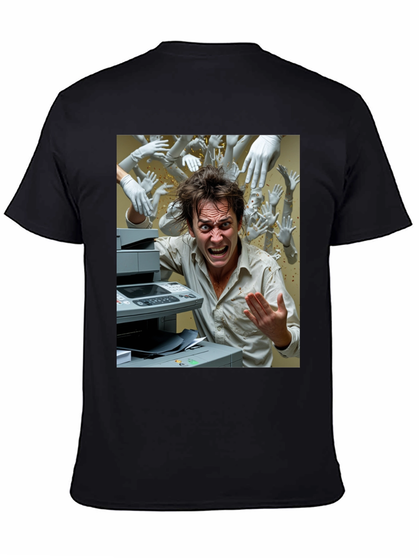 Office Chaos T-Shirt - Funny Printer Trouble Tee