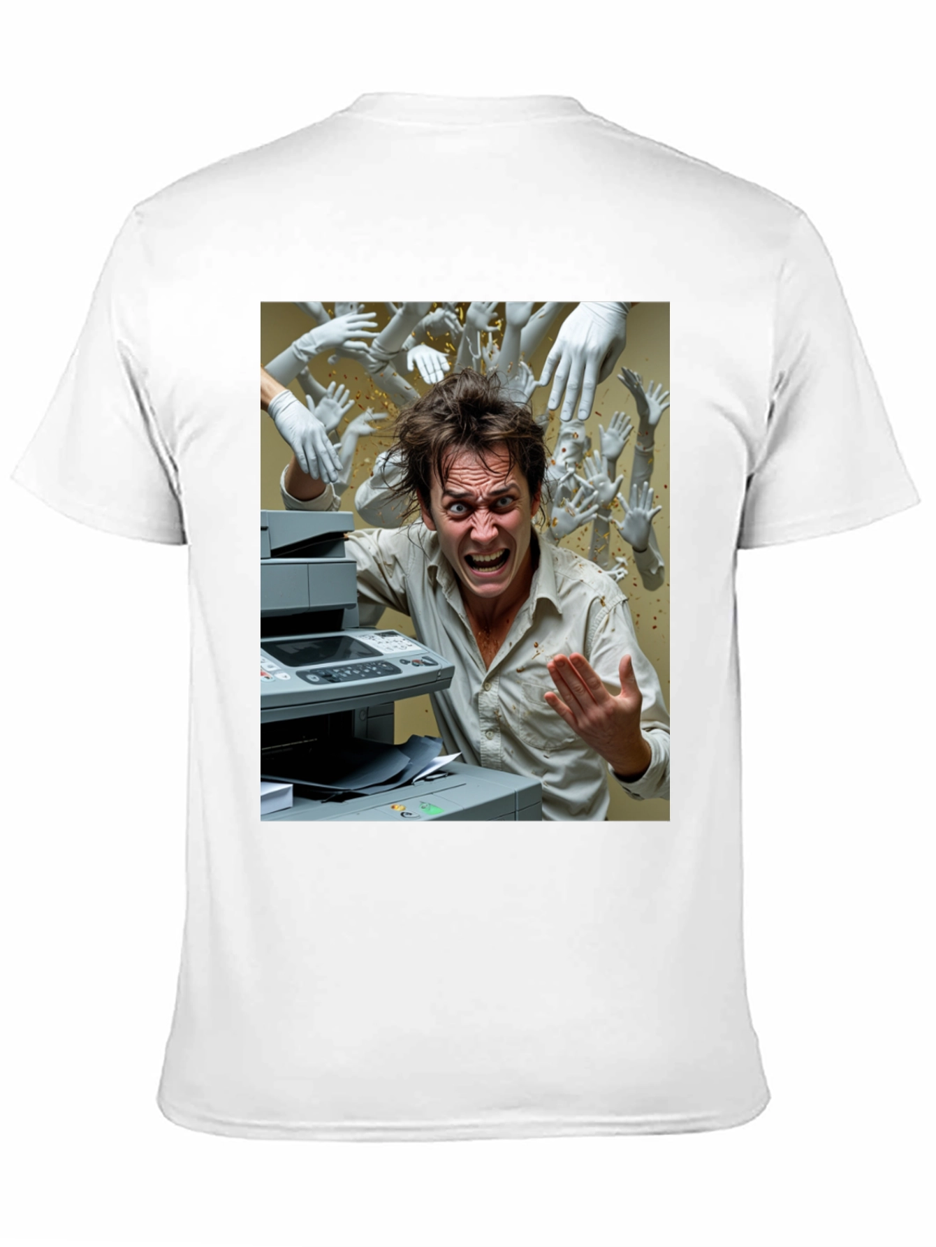 Office Chaos T-Shirt - Funny Printer Trouble Tee