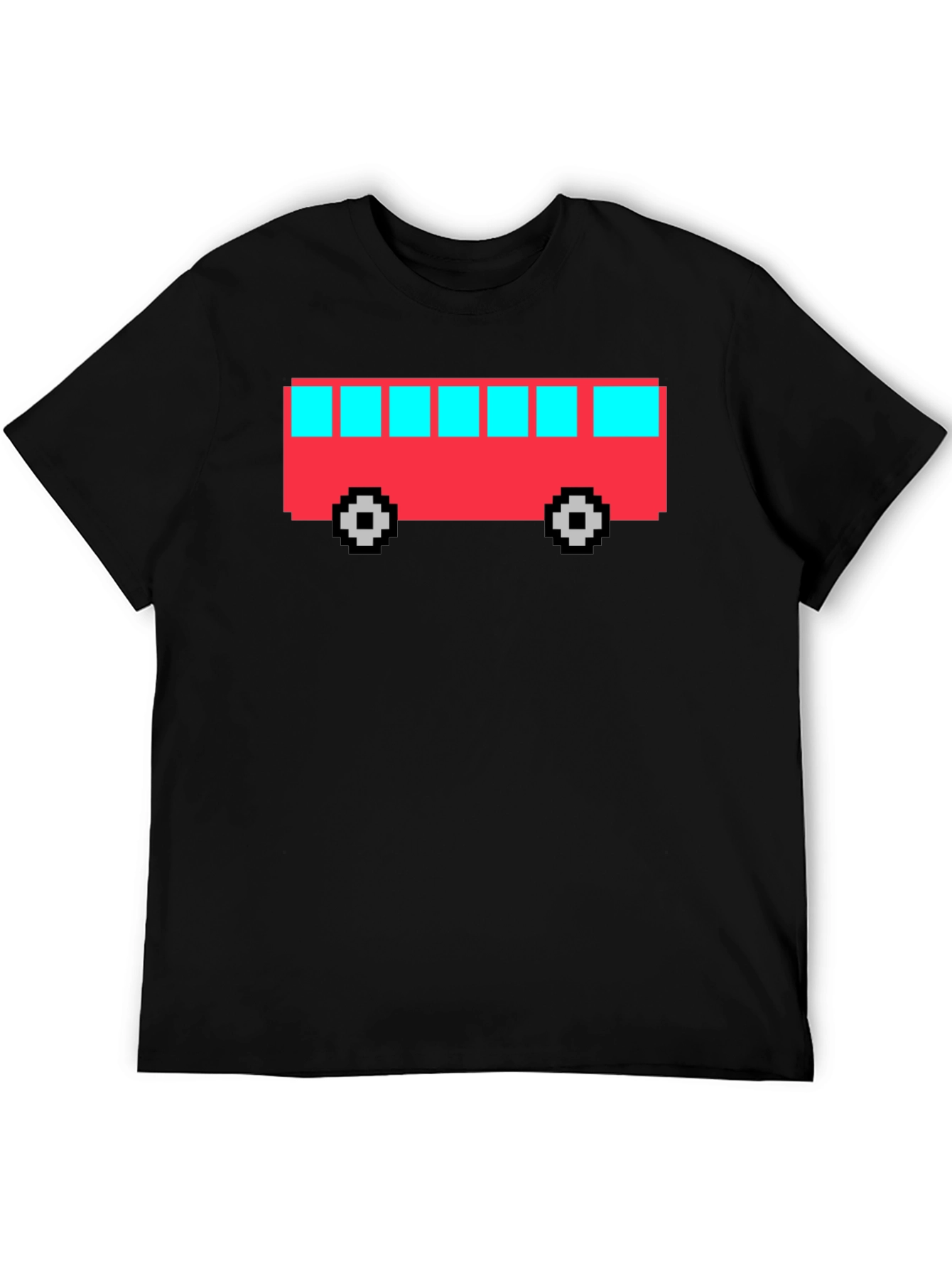 Pixel Bus Graphic T-Shirt - Retro Gaming Style